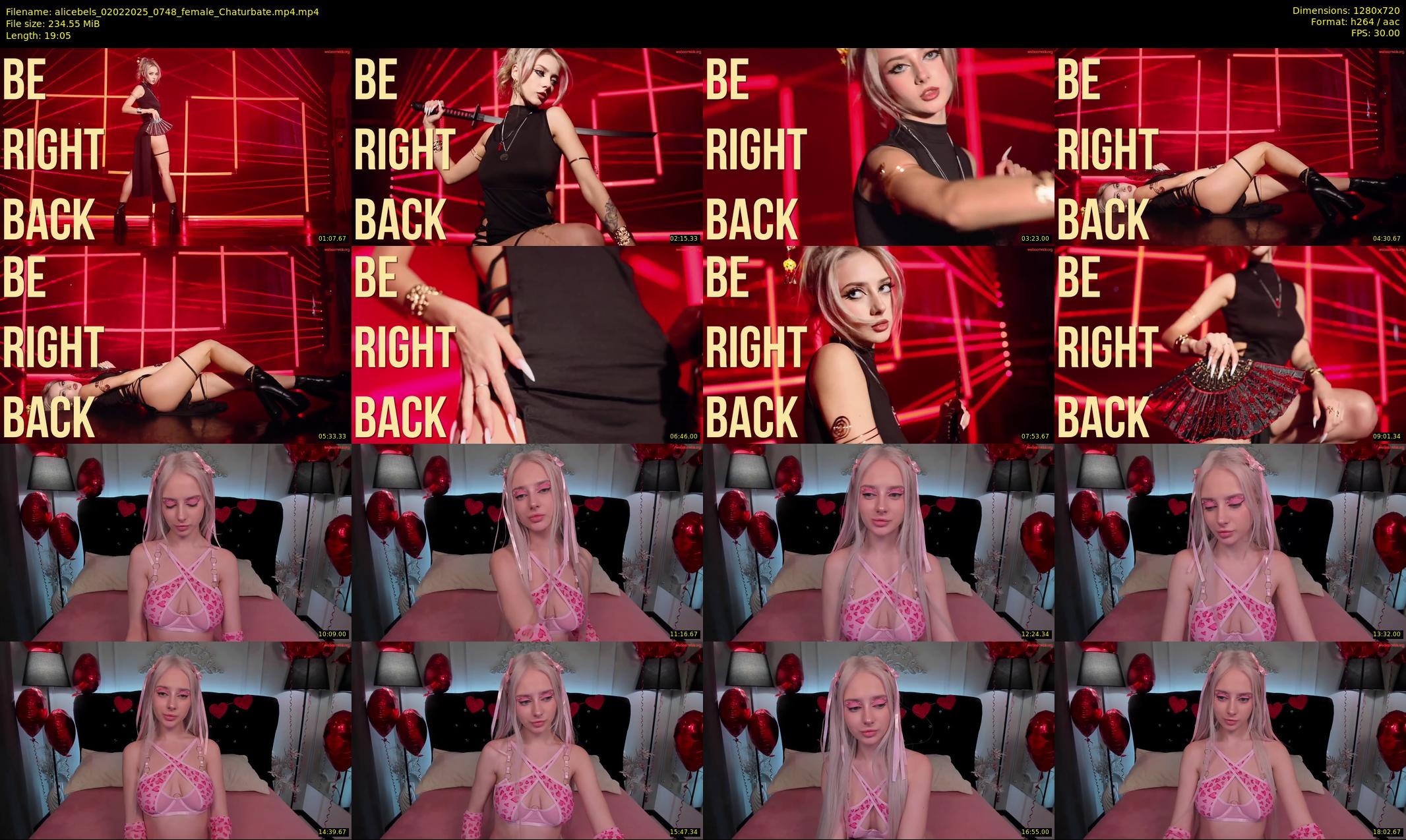 alicebels — 20 minute Chaturbate female cam show recording, 720p, Feb 2, 2025