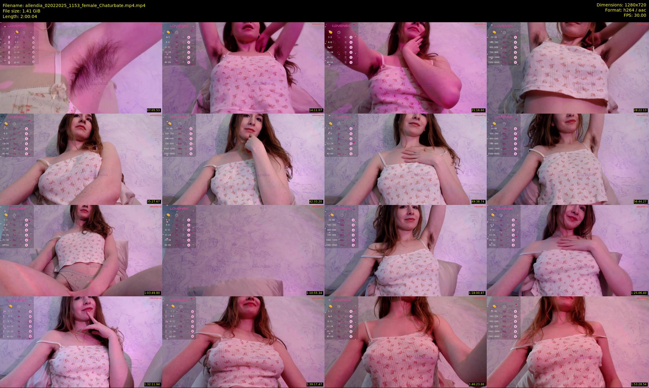 allendia — 121 minute Chaturbate female cam show recording, 720p, Feb 2, 2025