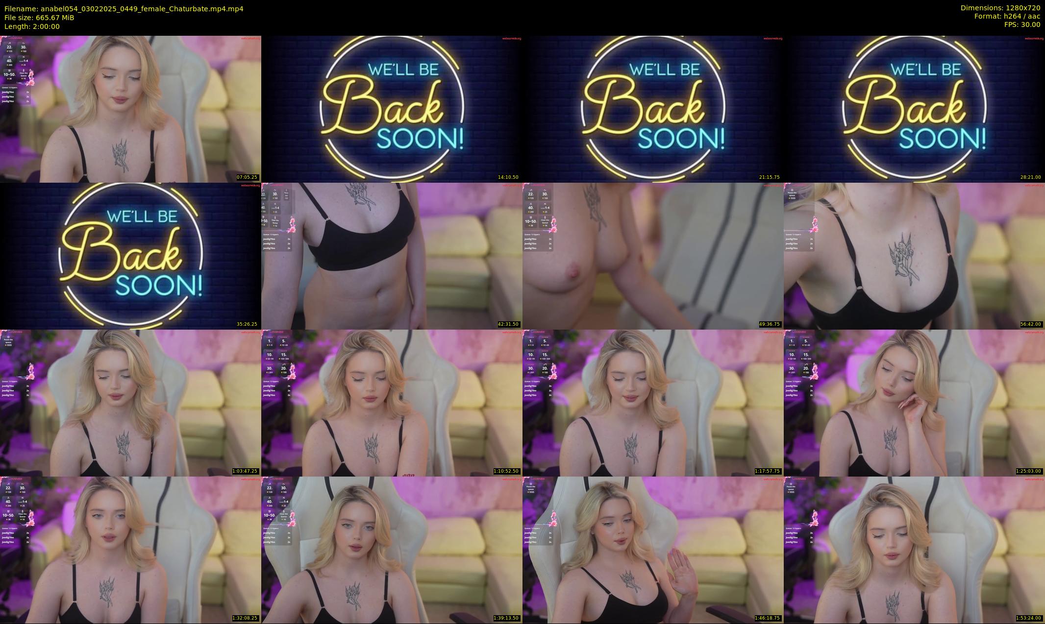 anabel054 — 120 minute Chaturbate female cam show recording, 720p, Feb 3, 2025