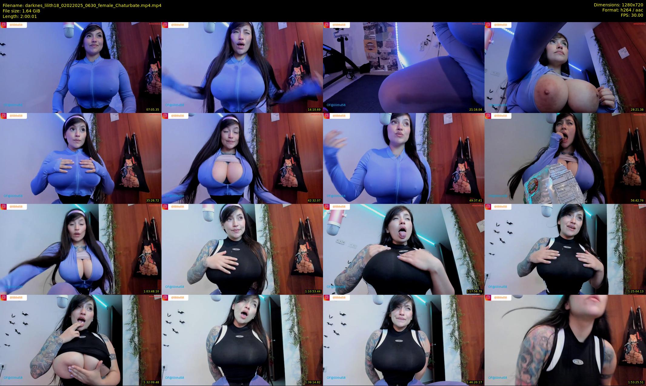 darknes_lilith18 — 121 minute Chaturbate female cam show recording, 720p, Feb 2, 2025