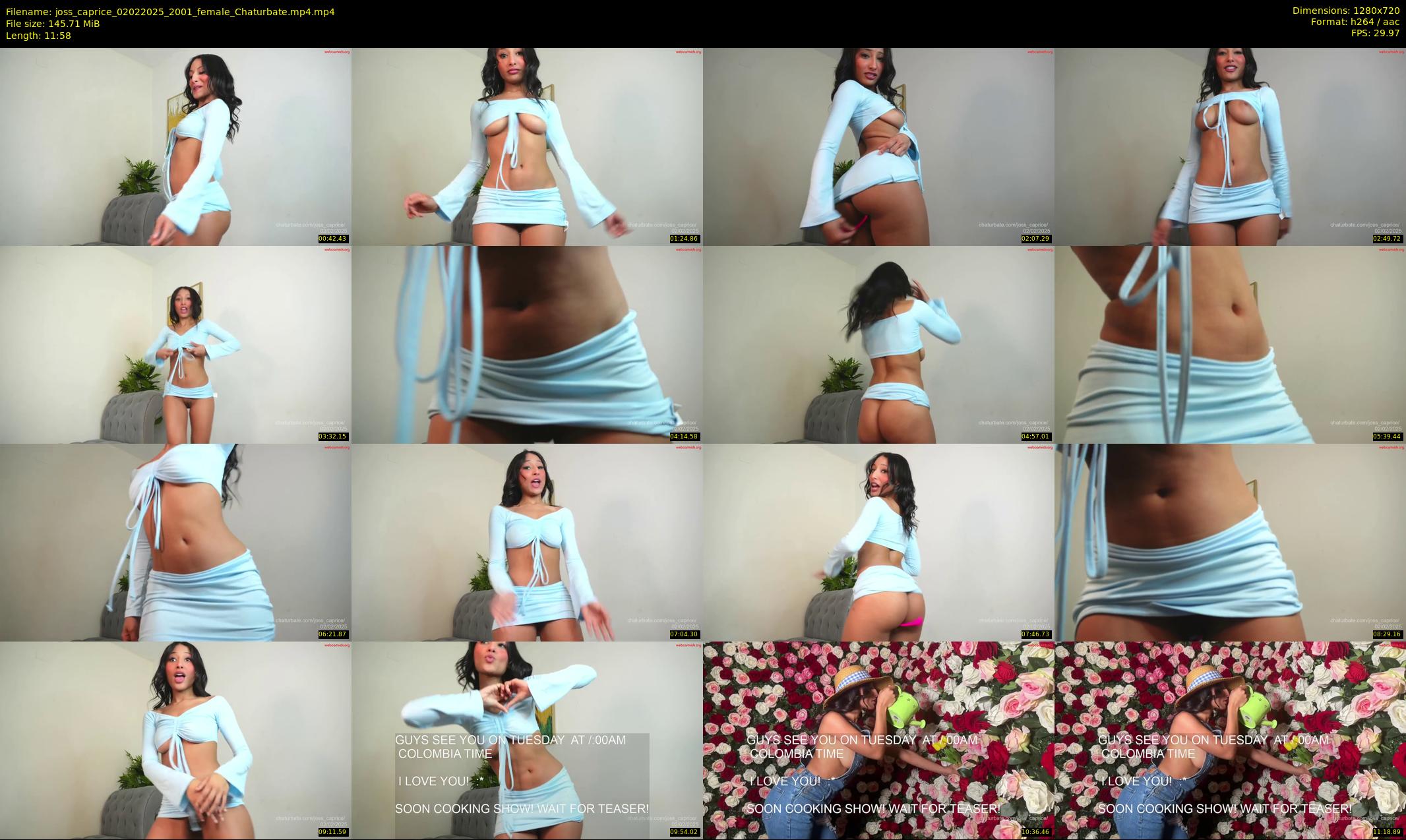 joss_caprice — 12 minute Chaturbate female cam show recording, 720p, Feb 2, 2025