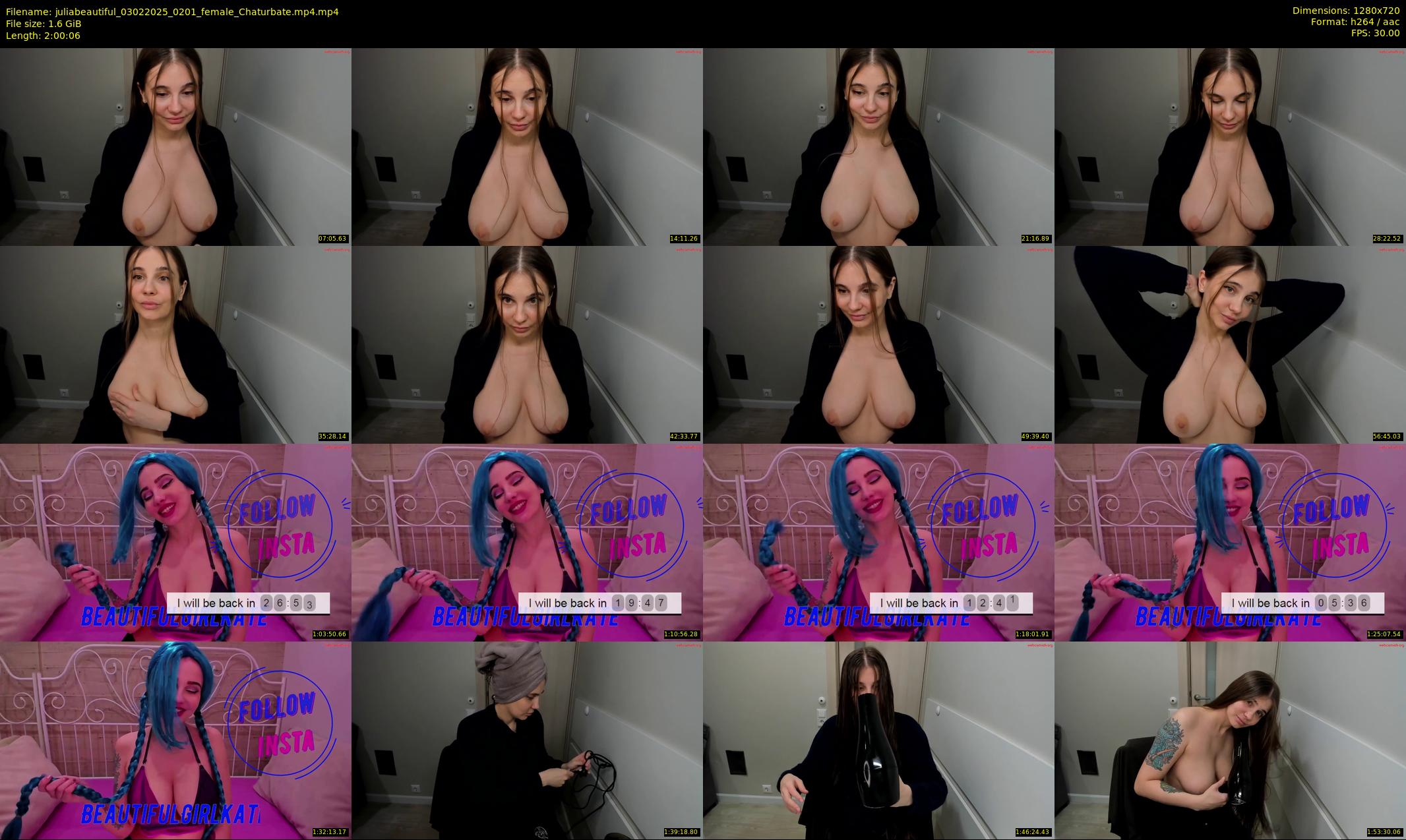 juliabeautiful — 121 minute Chaturbate female cam show recording, 720p, Feb 3, 2025