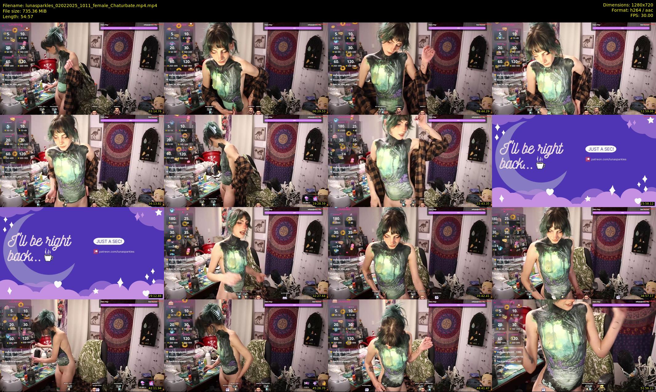 lunasparkles — 55 minute Chaturbate female cam show recording, 720p, Feb 2, 2025