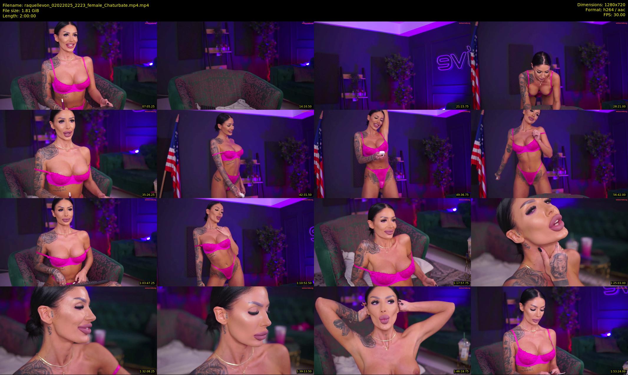 raquellevon — 120 minute Chaturbate female cam show recording, 720p, Feb 2, 2025
