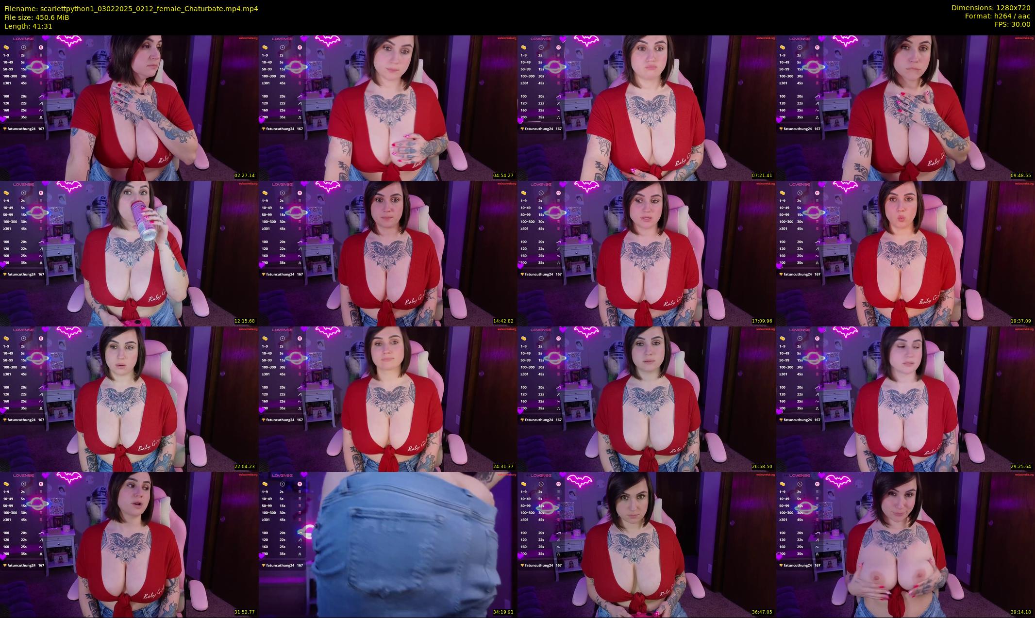 scarlettpython1 — 42 minute Chaturbate female cam show recording, 720p, Feb 3, 2025