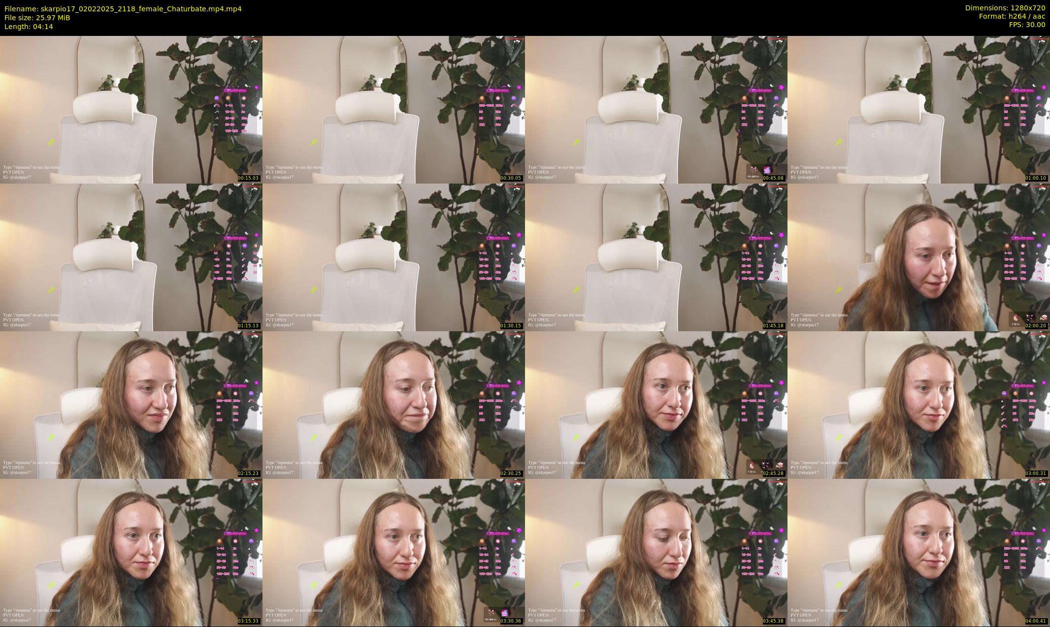skarpio17 — 5 minute Chaturbate female cam show recording, 720p, Feb 2, 2025