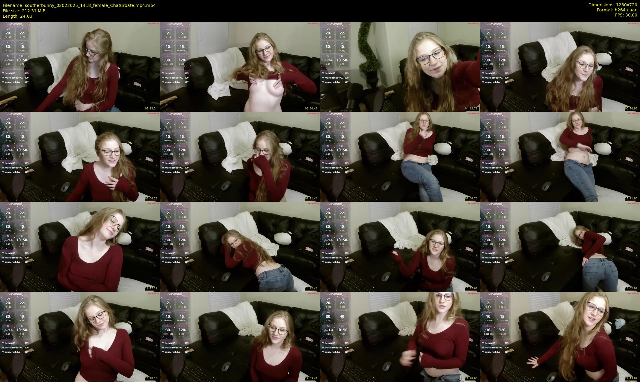 southerbunny — 25 minute Chaturbate female cam show recording, 720p, Feb 2, 2025