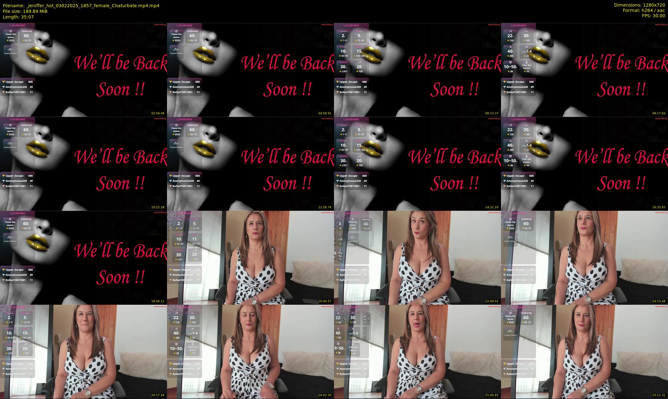 _jeniffer_hot — 36 minute Chaturbate female cam show recording, 720p, Feb 3, 2025