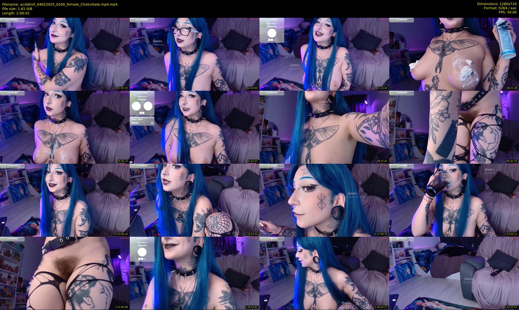 aciddroll — 121 minute Chaturbate female cam show recording, 720p, Feb 4, 2025