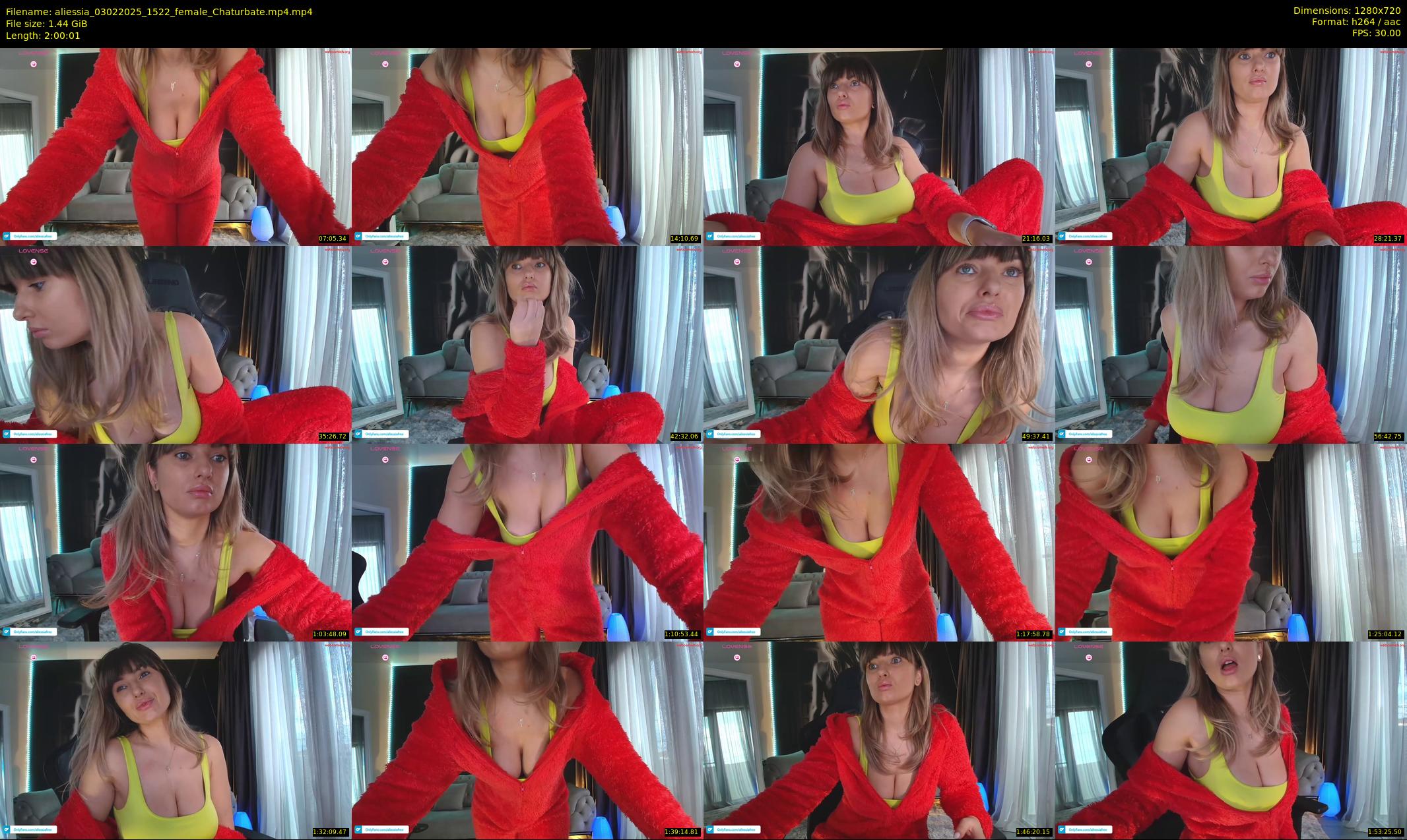 aliessia — 121 minute Chaturbate female cam show recording, 720p, Feb 3, 2025