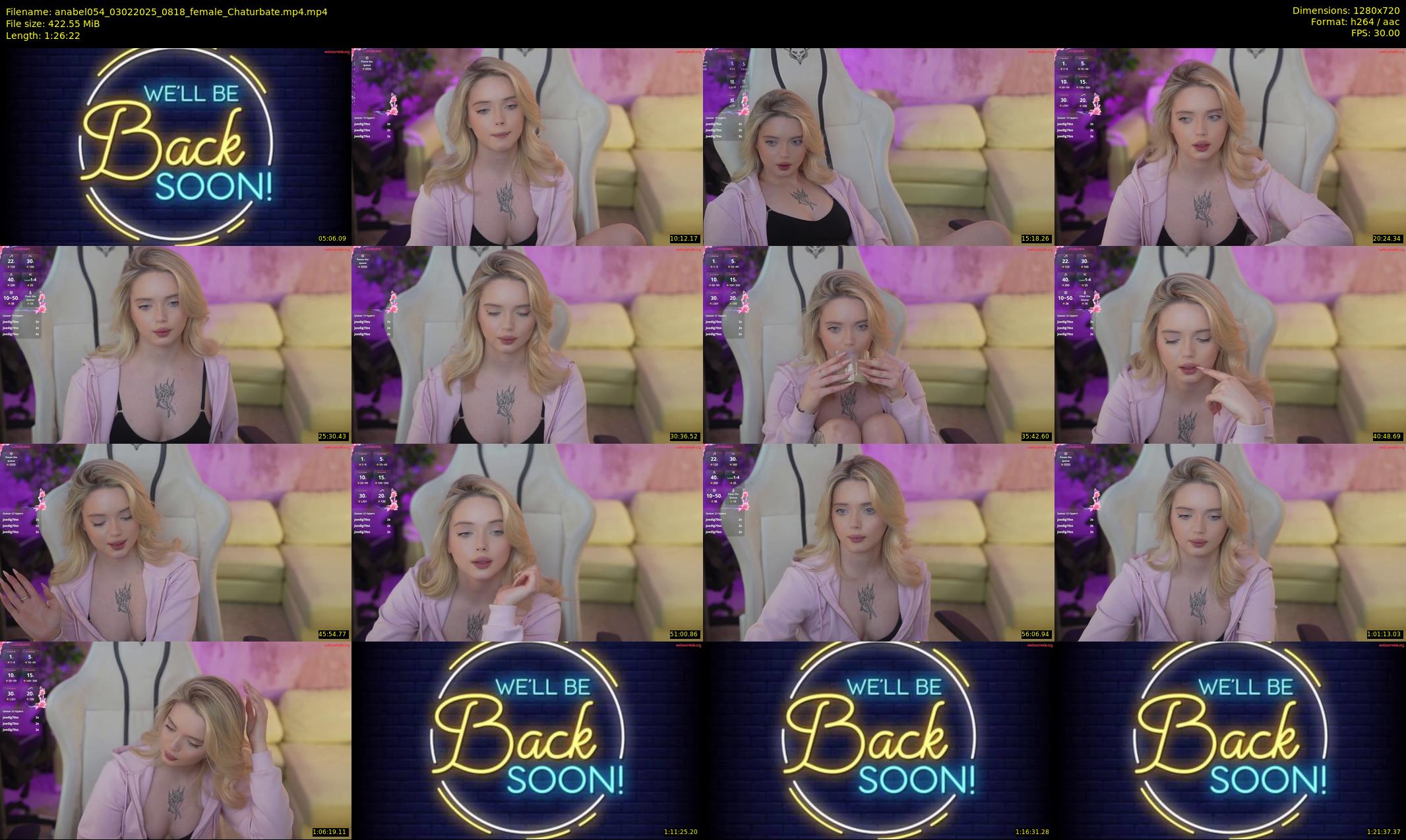 anabel054 — 87 minute Chaturbate female cam show recording, 720p, Feb 3, 2025