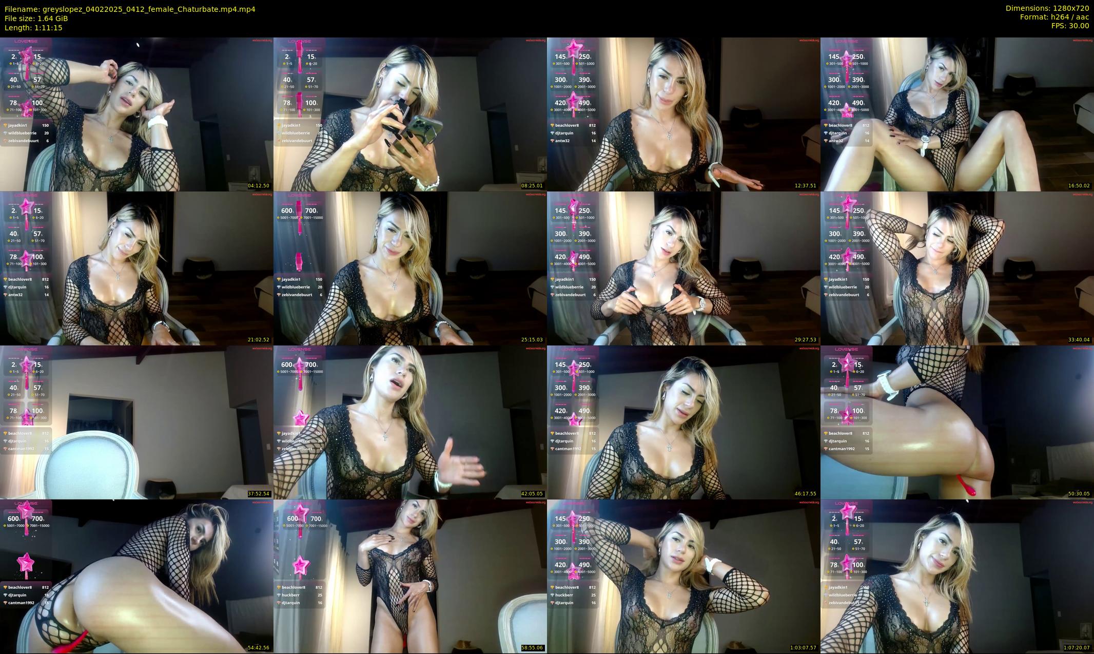 greyslopez — 72 minute Chaturbate female cam show recording, 720p, Feb 4, 2025