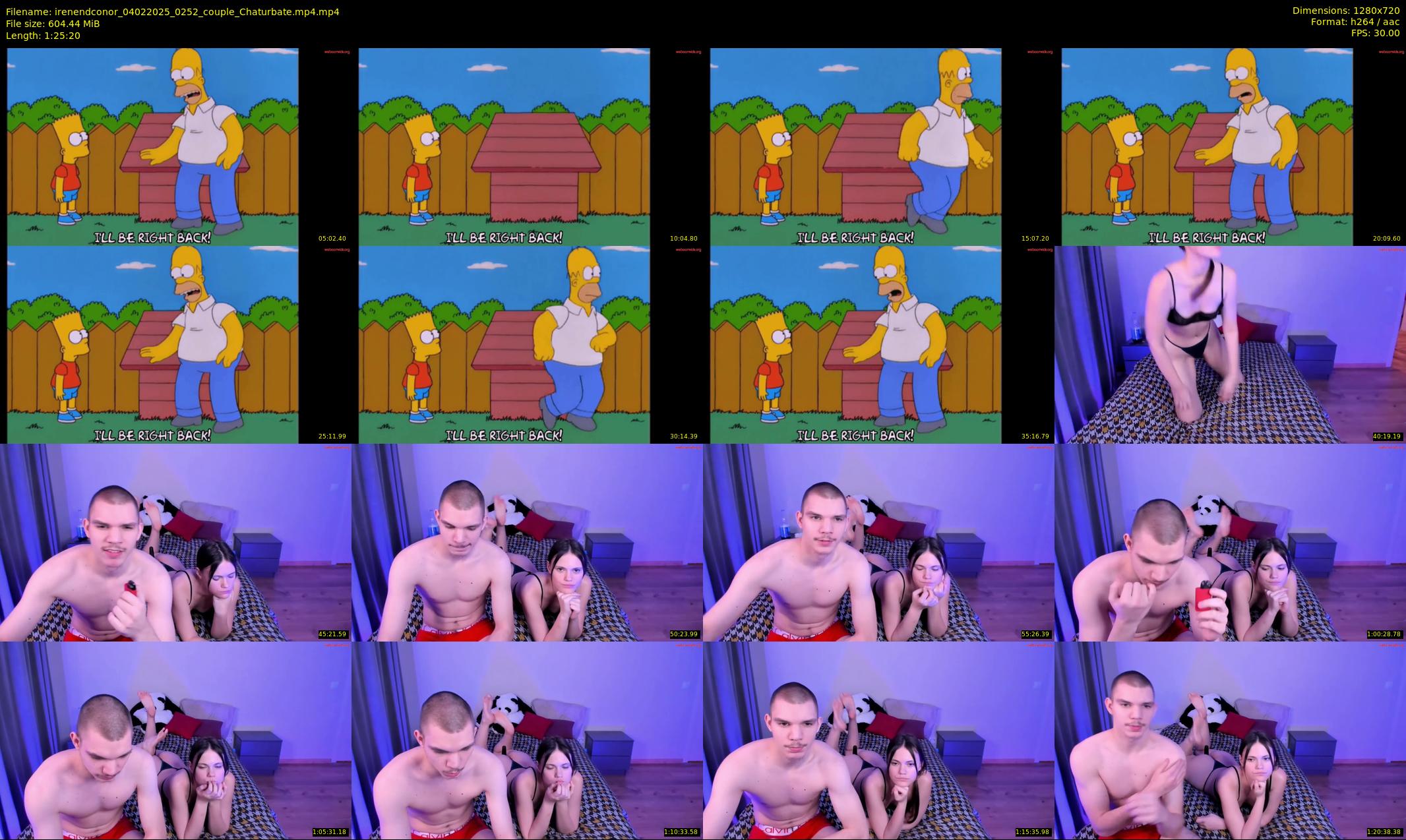 irenendconor — 86 minute Chaturbate couple cam show recording, 720p, Feb 4, 2025