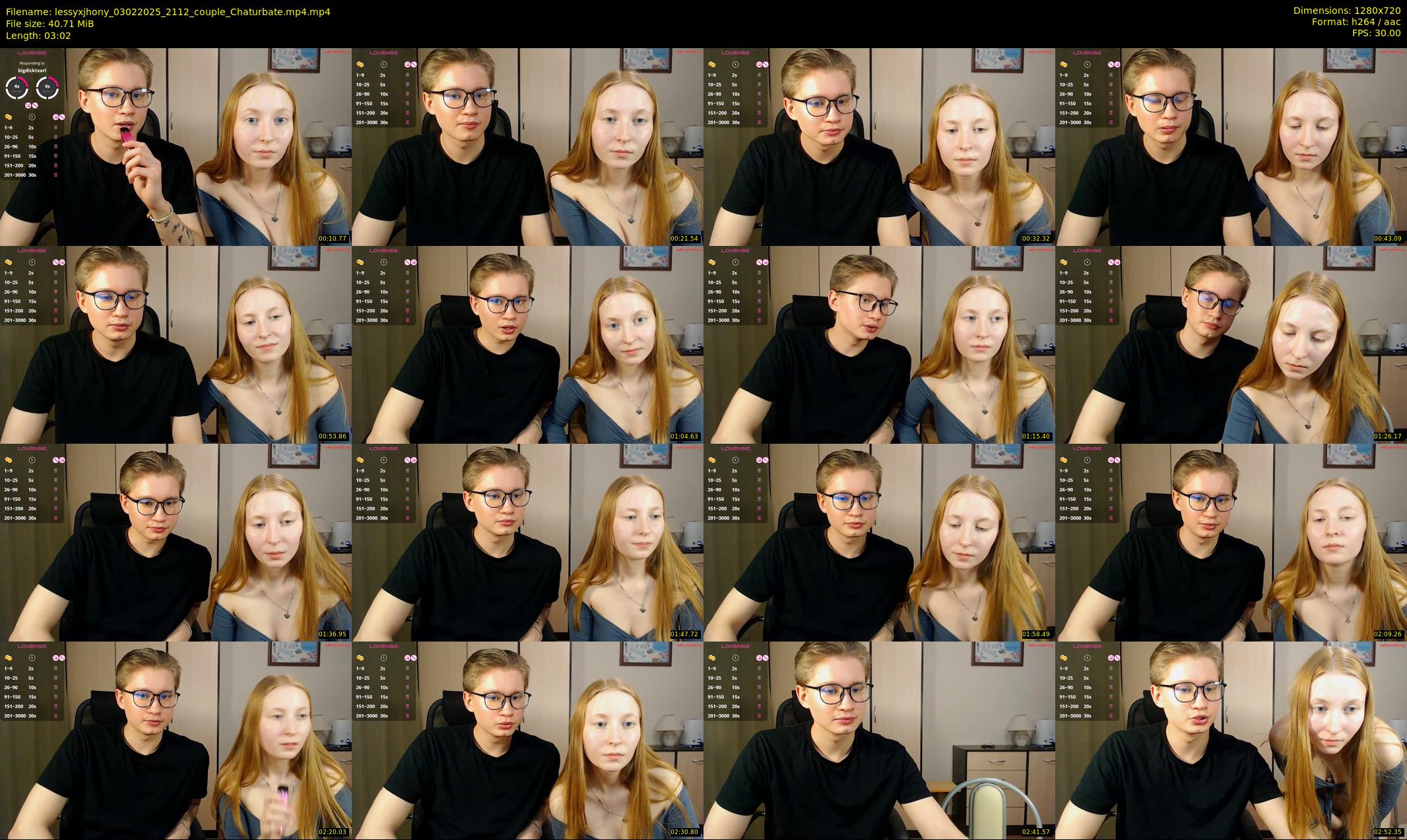 lessyxjhony — 4 minute Chaturbate couple cam show recording, 720p, Feb 3, 2025