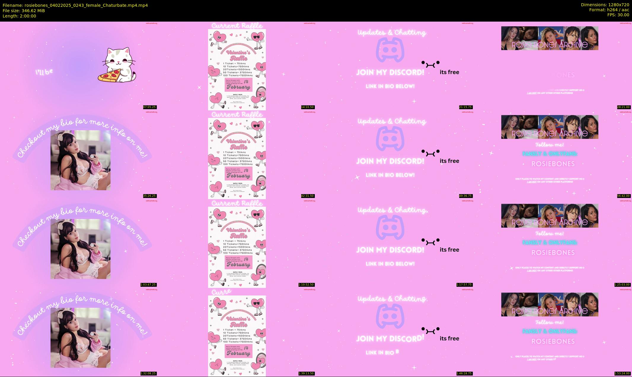 rosiebones — 120 minute Chaturbate female cam show recording, 720p, Feb 4, 2025
