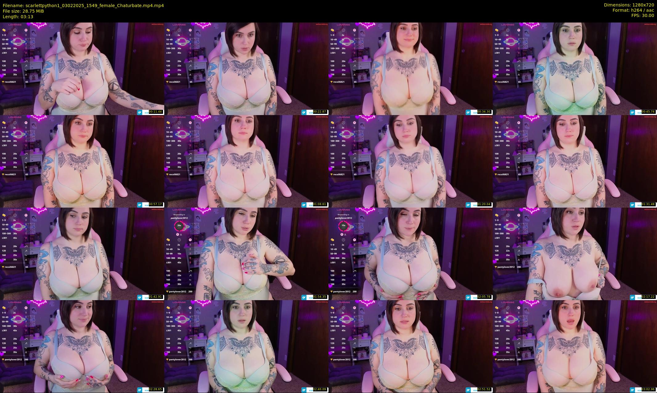 scarlettpython1 — 4 minute Chaturbate female cam show recording, 720p, Feb 3, 2025