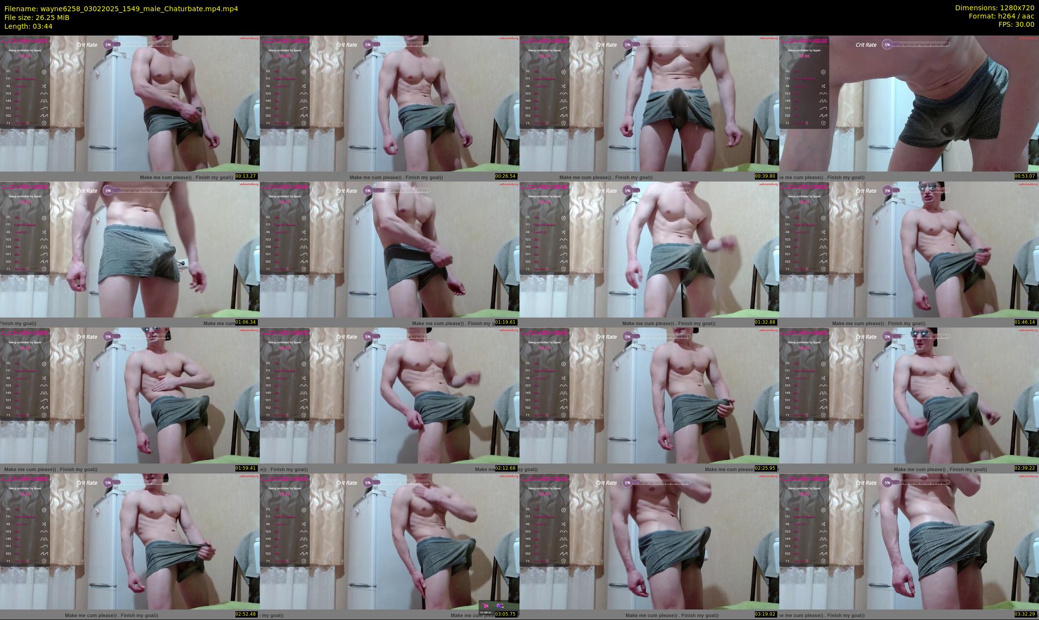 wayne6258 — 4 minute Chaturbate male cam show recording, 720p, Feb 3, 2025