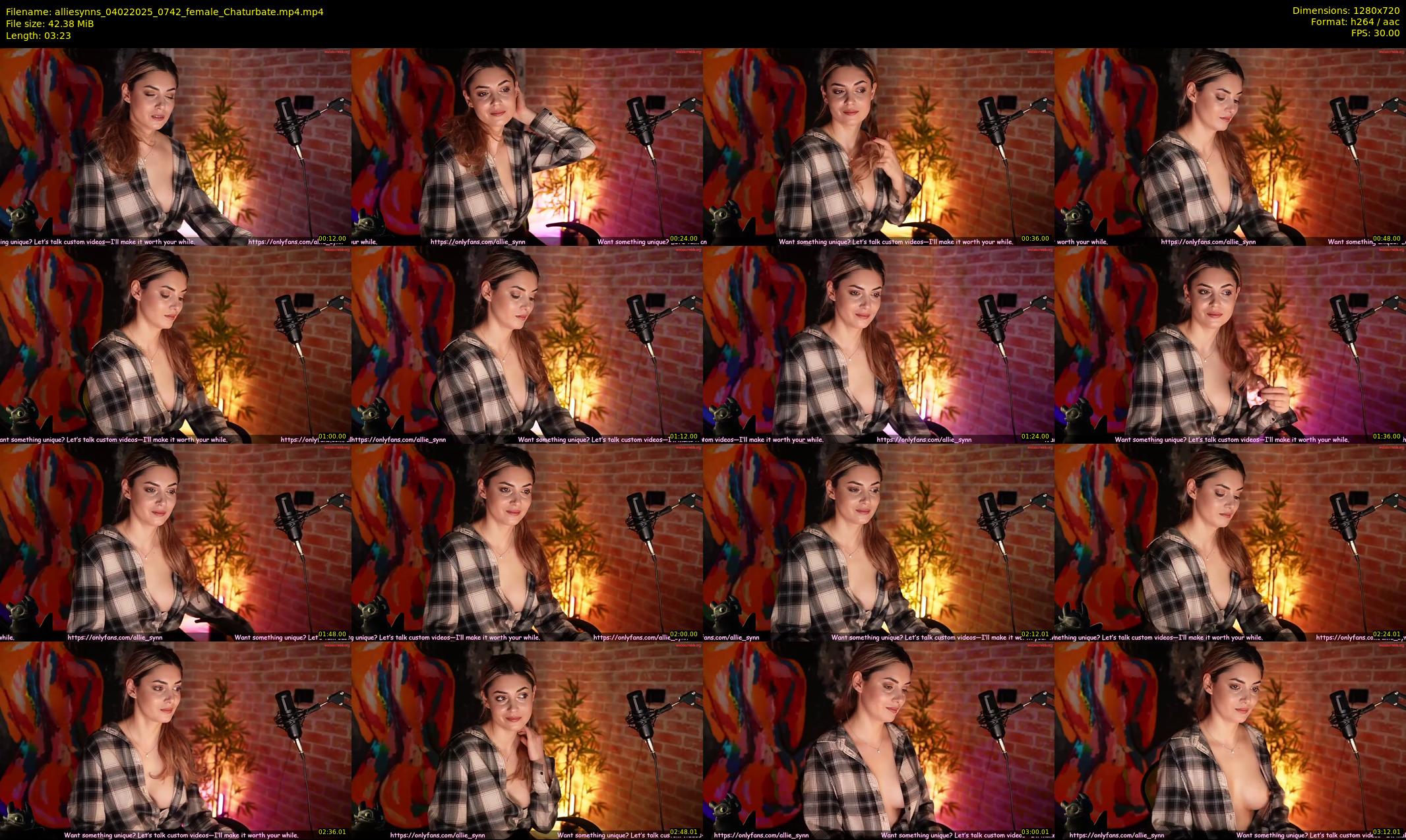 alliesynns — 4 minute Chaturbate female cam show recording, 720p, Feb 4, 2025