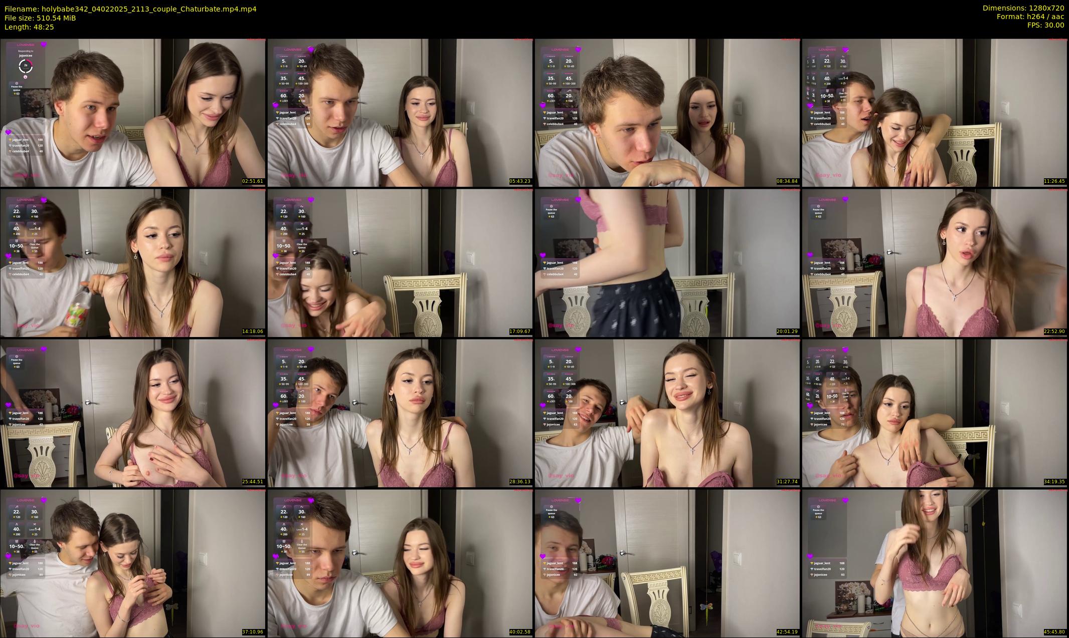 holybabe342 — 49 minute Chaturbate couple cam show recording, 720p, Feb 4, 2025