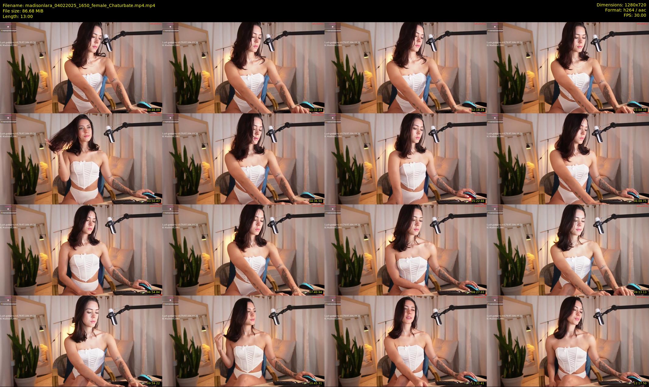 madisonlara — 13 minute Chaturbate female cam show recording, 720p, Feb 4, 2025