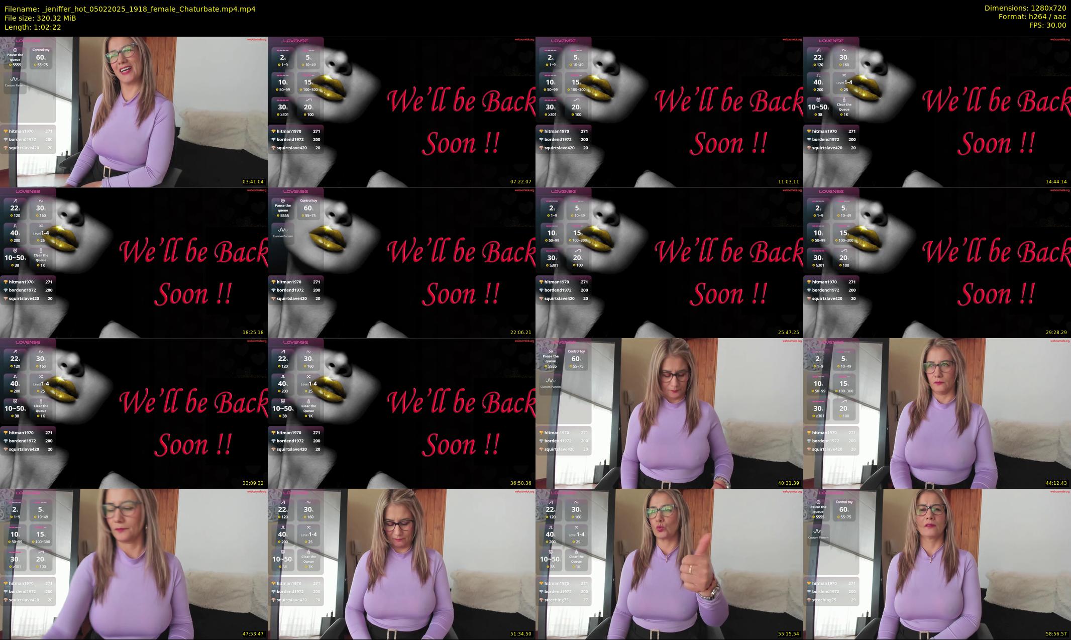 _jeniffer_hot — 63 minute Chaturbate female cam show recording, 720p, Feb 5, 2025