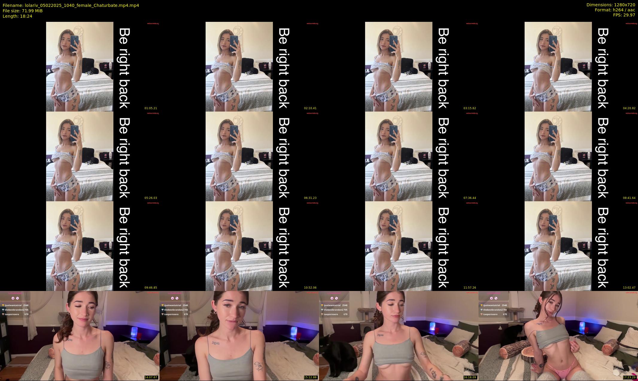 lolariv — 19 minute Chaturbate female cam show recording, 720p, Feb 5, 2025