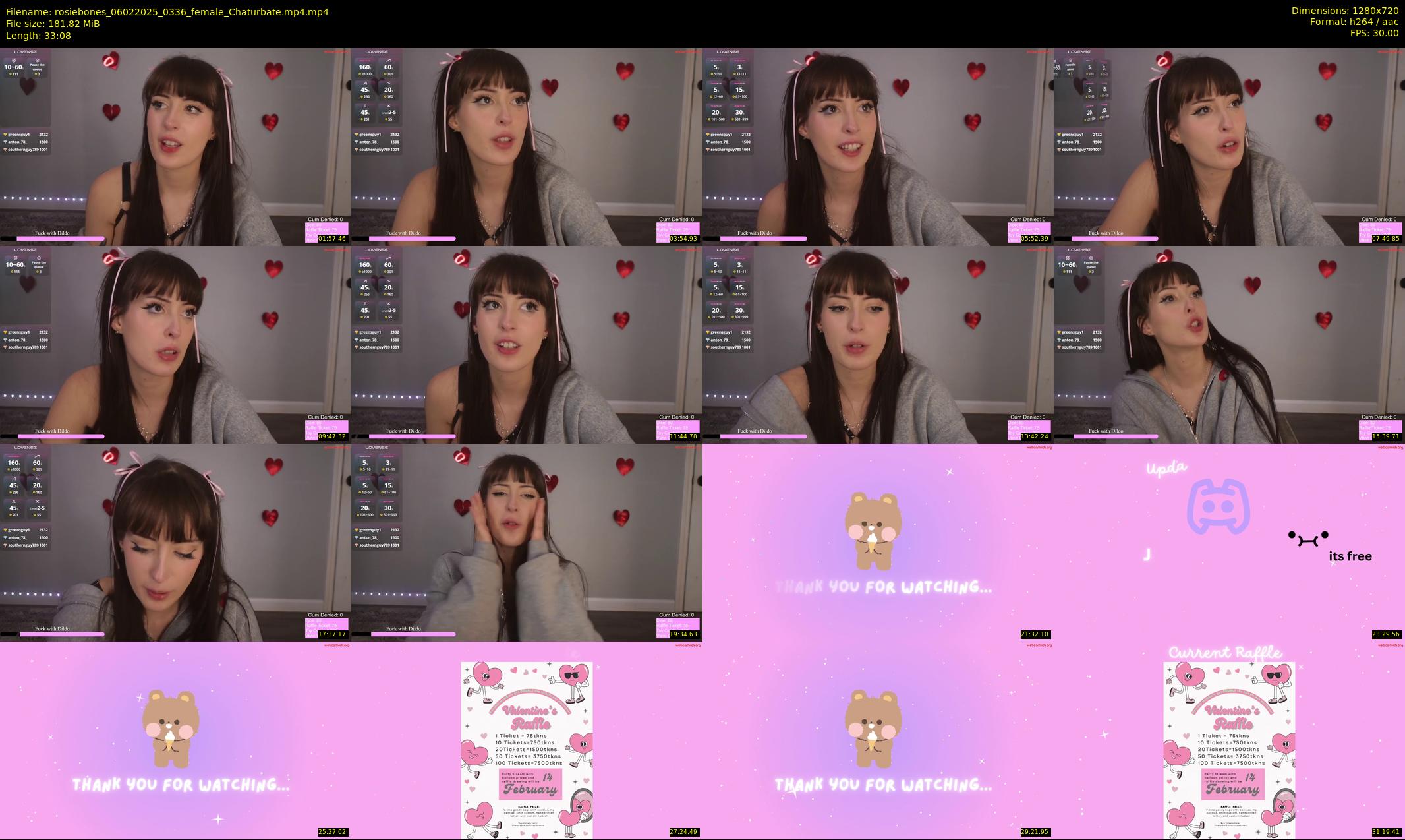 rosiebones — 34 minute Chaturbate female cam show recording, 720p, Feb 6, 2025