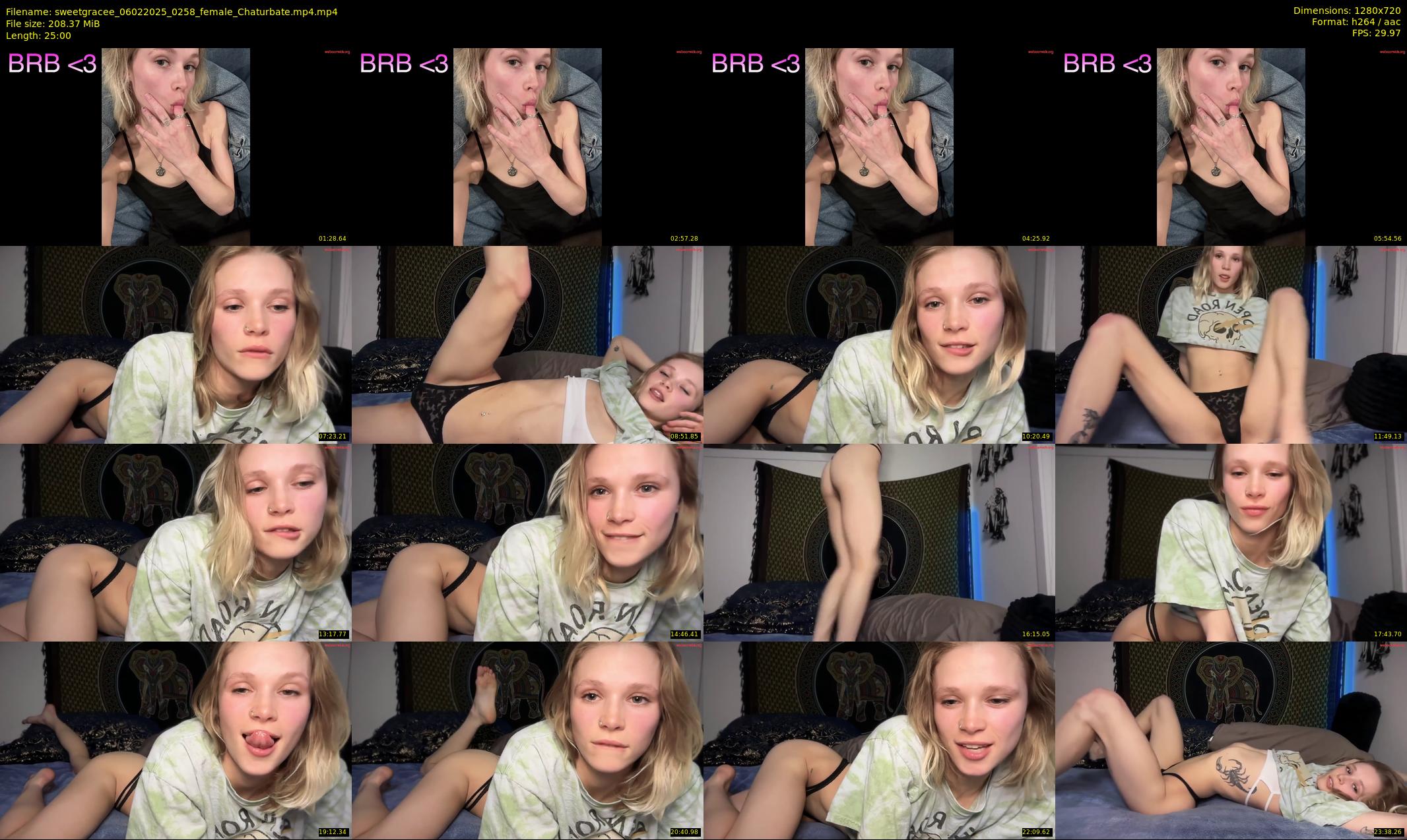 sweetgracee — 25 minute Chaturbate female cam show recording, 720p, Feb 6, 2025