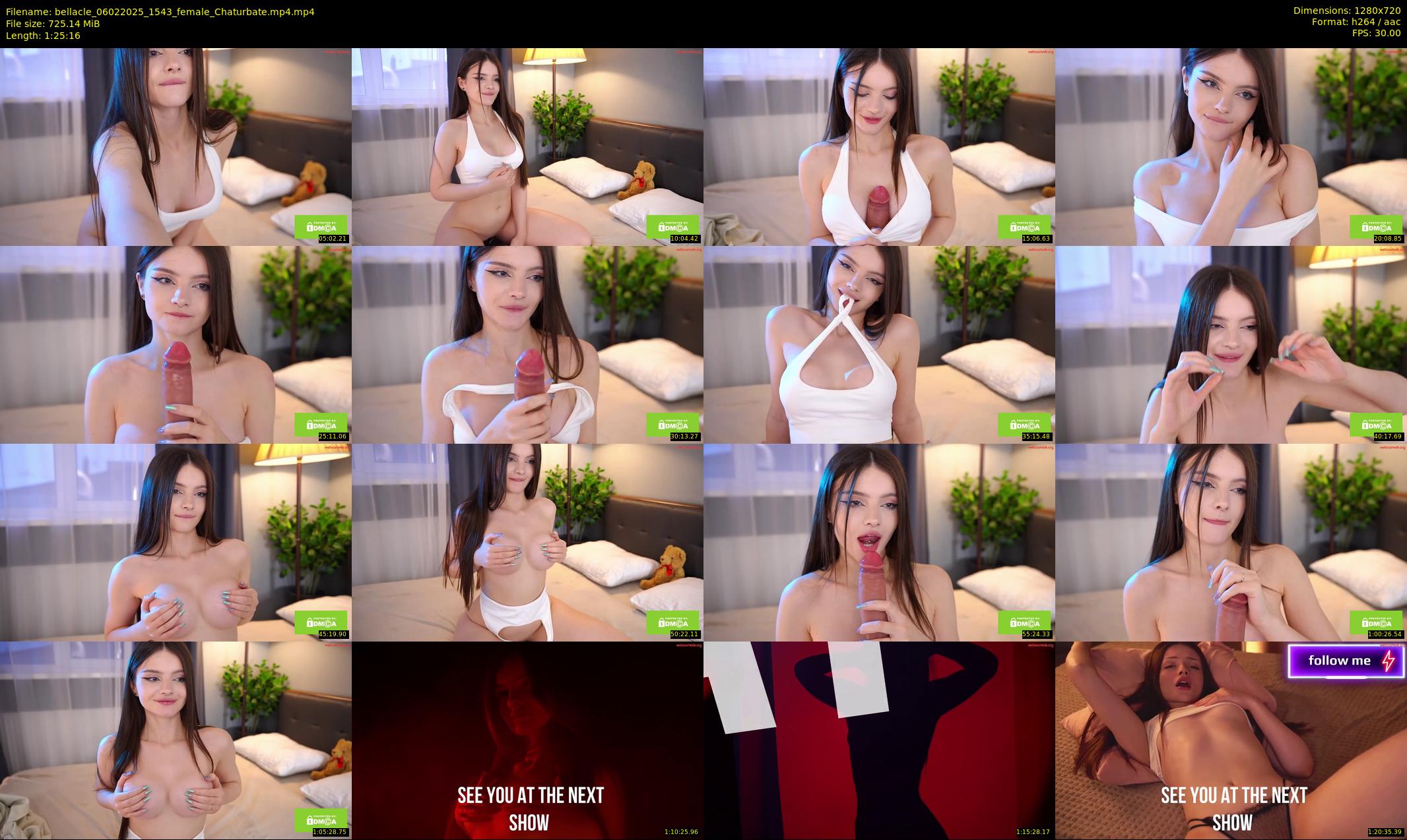 bellacle — 86 minute Chaturbate female cam show recording, 720p, Feb 6, 2025