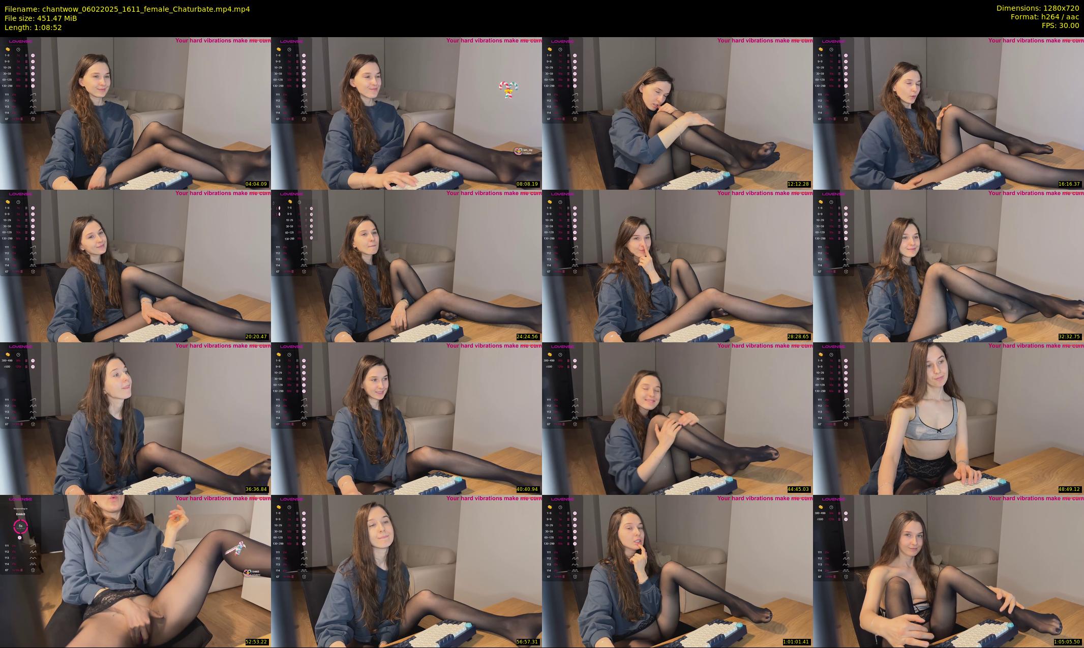 chantwow — 69 minute Chaturbate female cam show recording, 720p, Feb 6, 2025