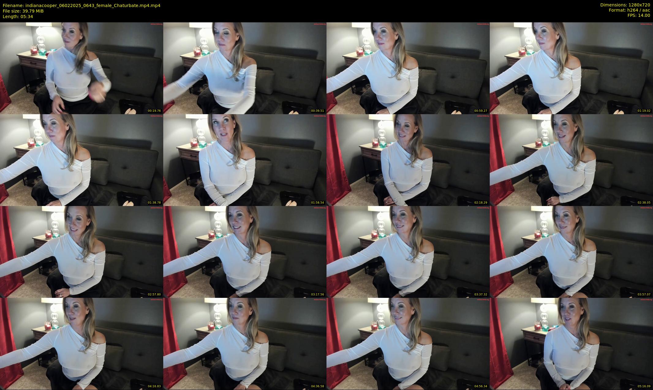 indianacooper — 6 minute Chaturbate female cam show recording, 720p, Feb 6, 2025