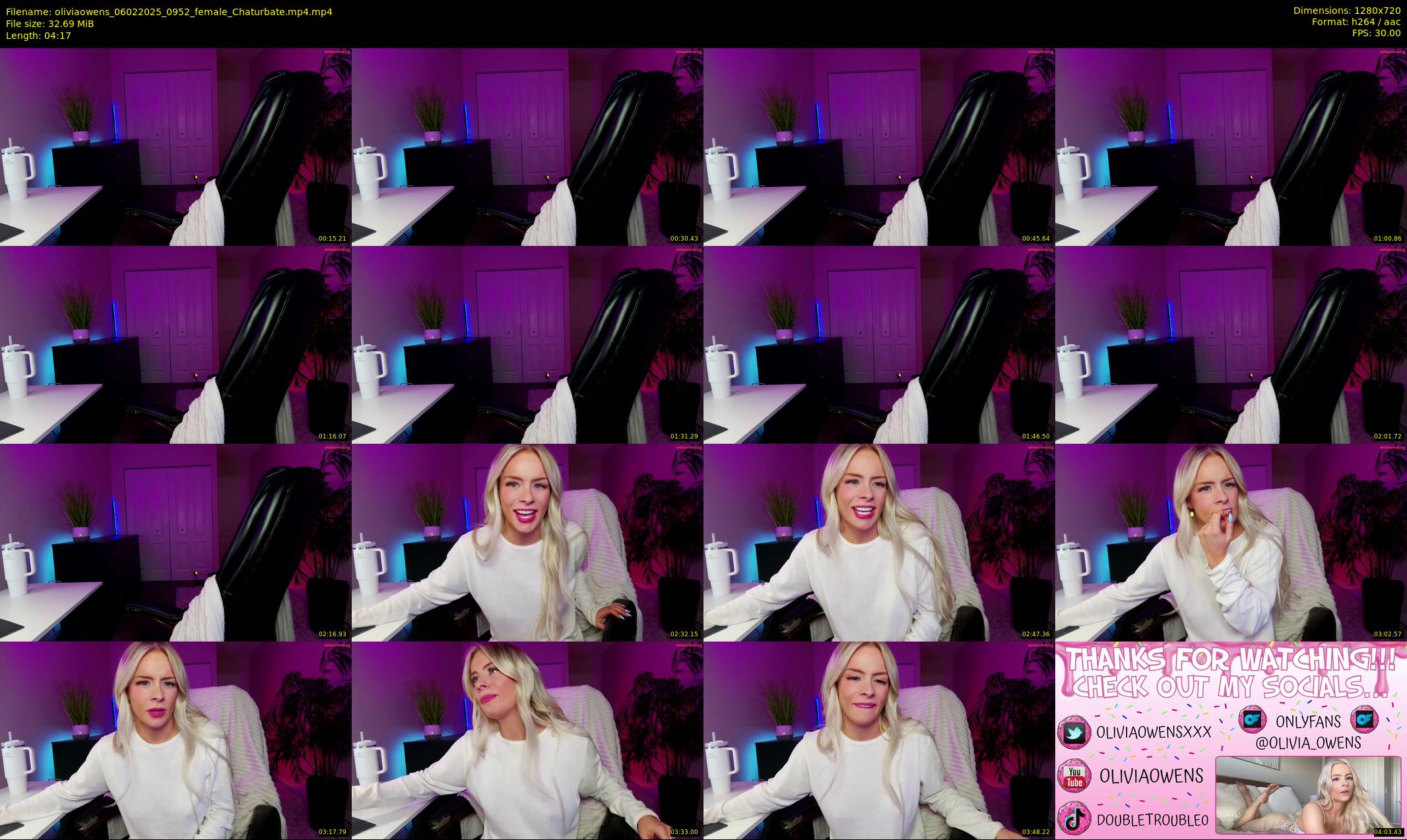oliviaowens — 5 minute Chaturbate female cam show recording, 720p, Feb 6, 2025