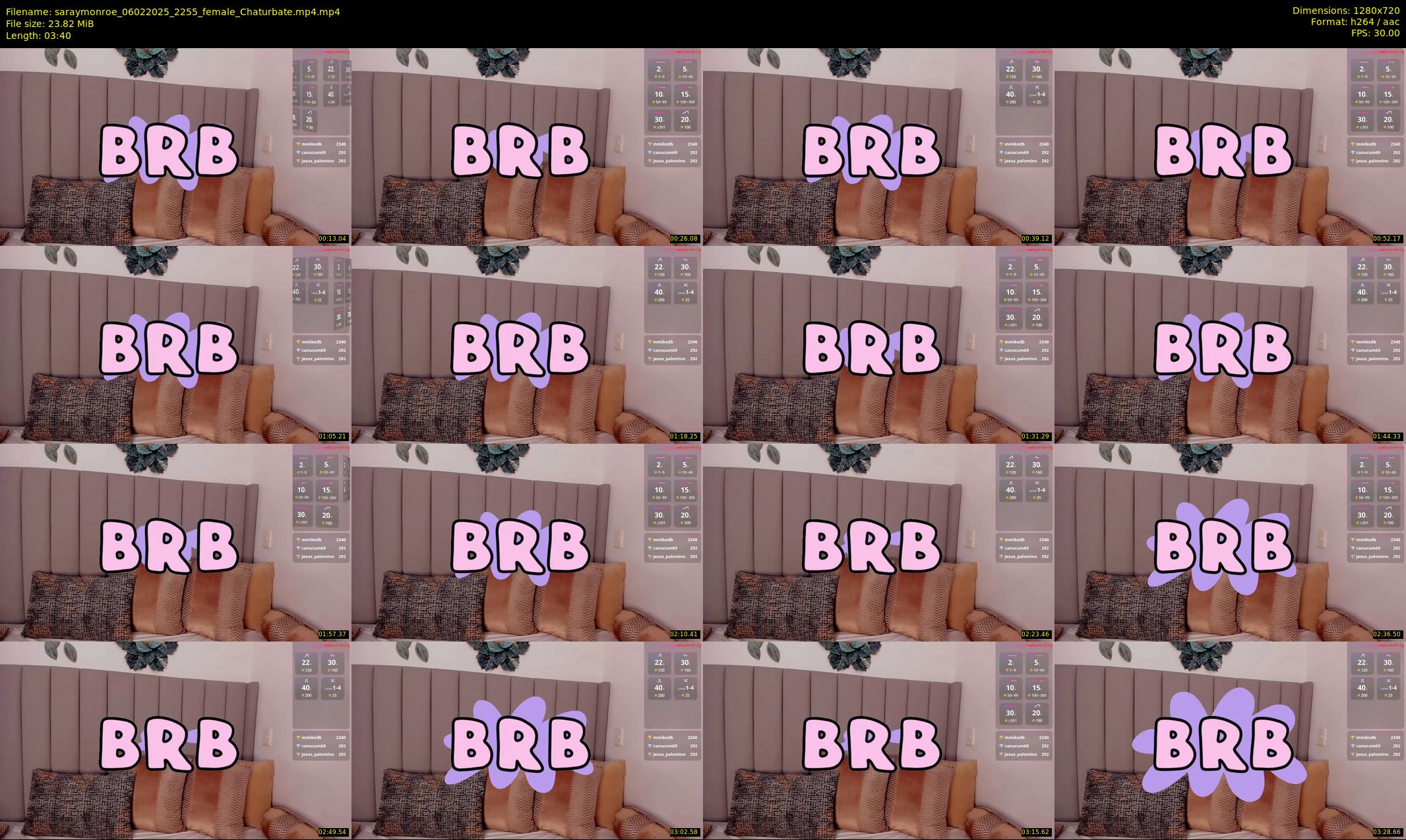 saraymonroe — 4 minute Chaturbate female cam show recording, 720p, Feb 6, 2025