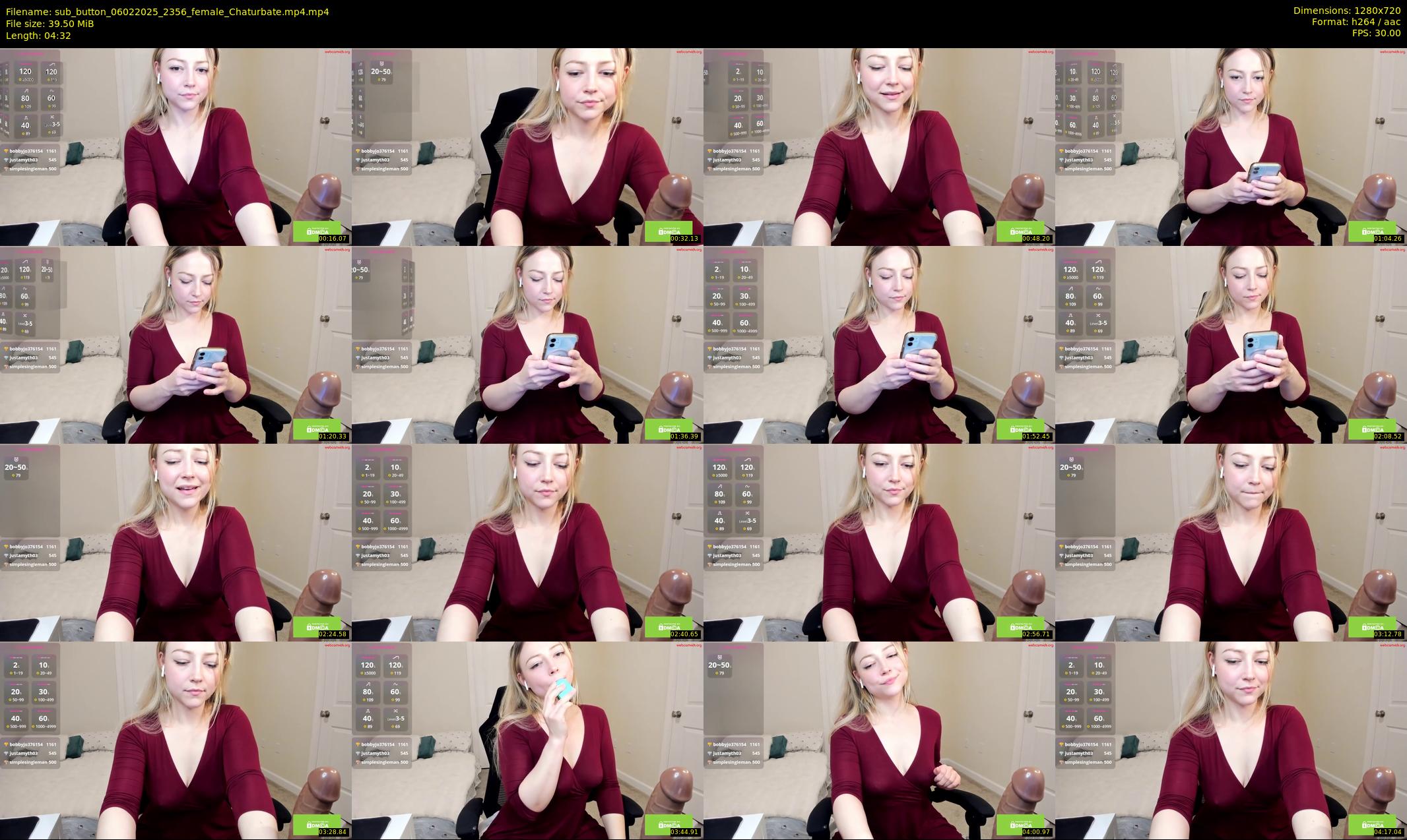 sub_button — 5 minute Chaturbate female cam show recording, 720p, Feb 6, 2025