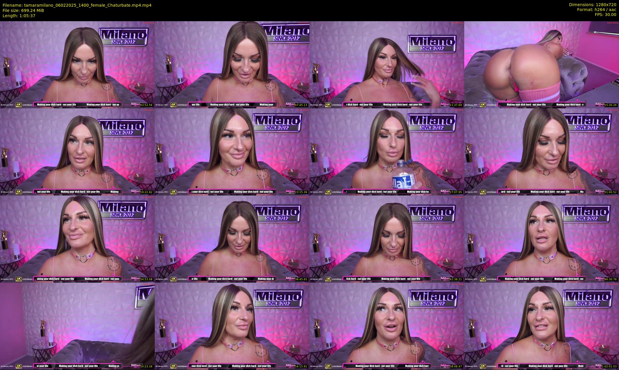 tamaramilano — 66 minute Chaturbate female cam show recording, 720p, Feb 6, 2025