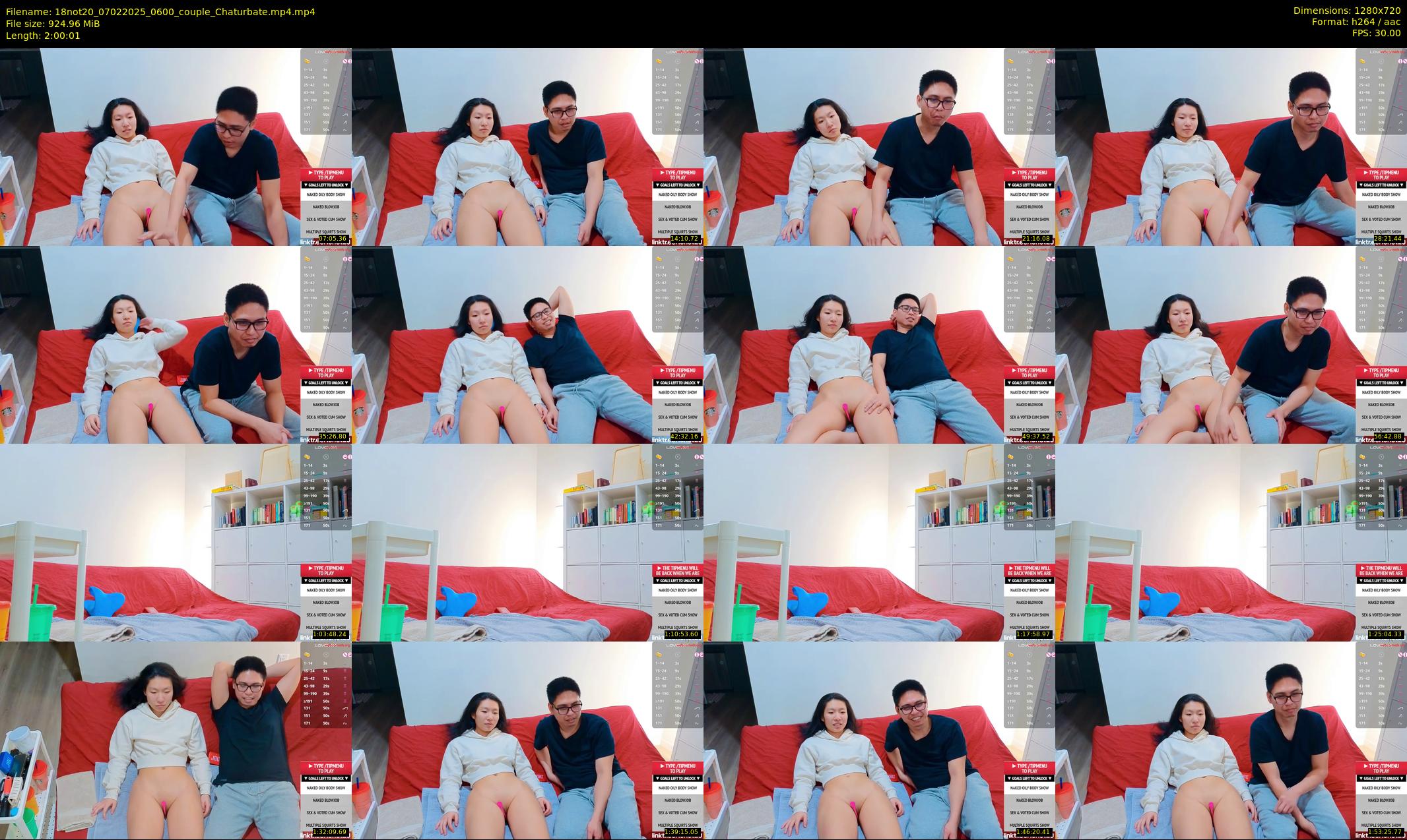 18not20 — 121 minute Chaturbate couple cam show recording, 720p, Feb 7, 2025