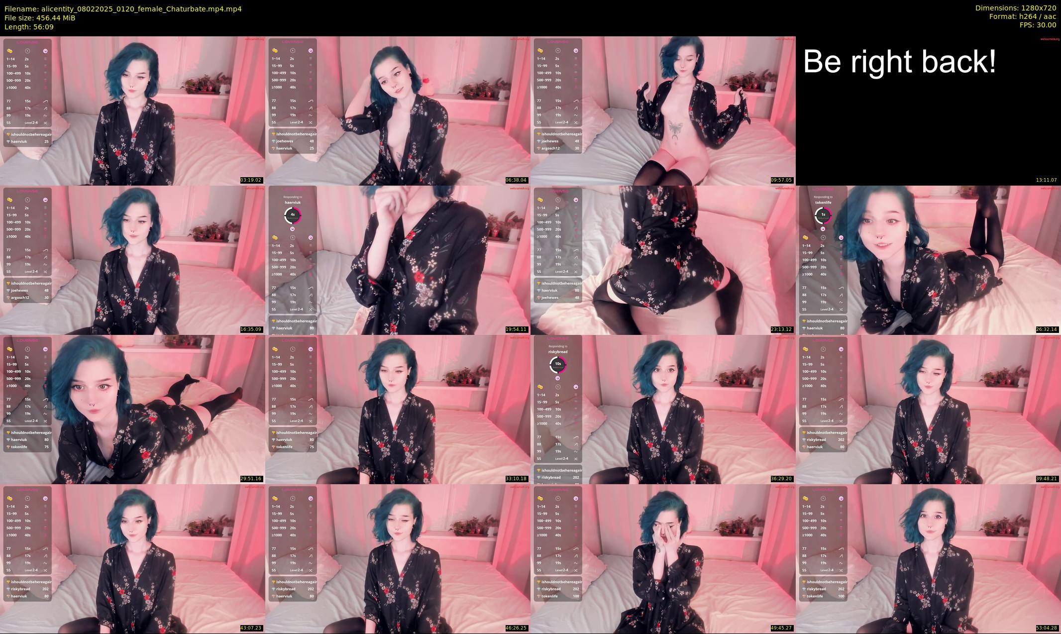 alicentity — 57 minute Chaturbate female cam show recording, 720p, Feb 8, 2025