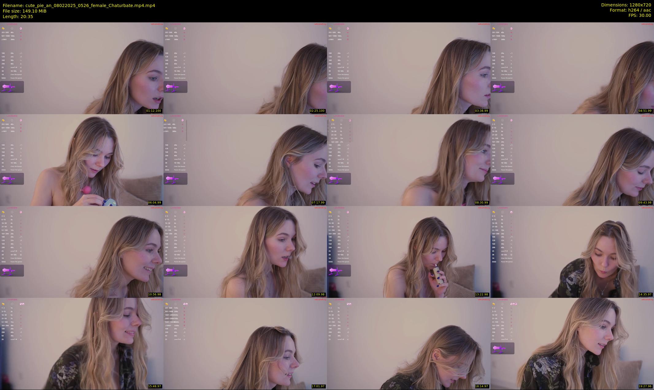 cute_pie_an — 21 minute Chaturbate female cam show recording, 720p, Feb 8, 2025