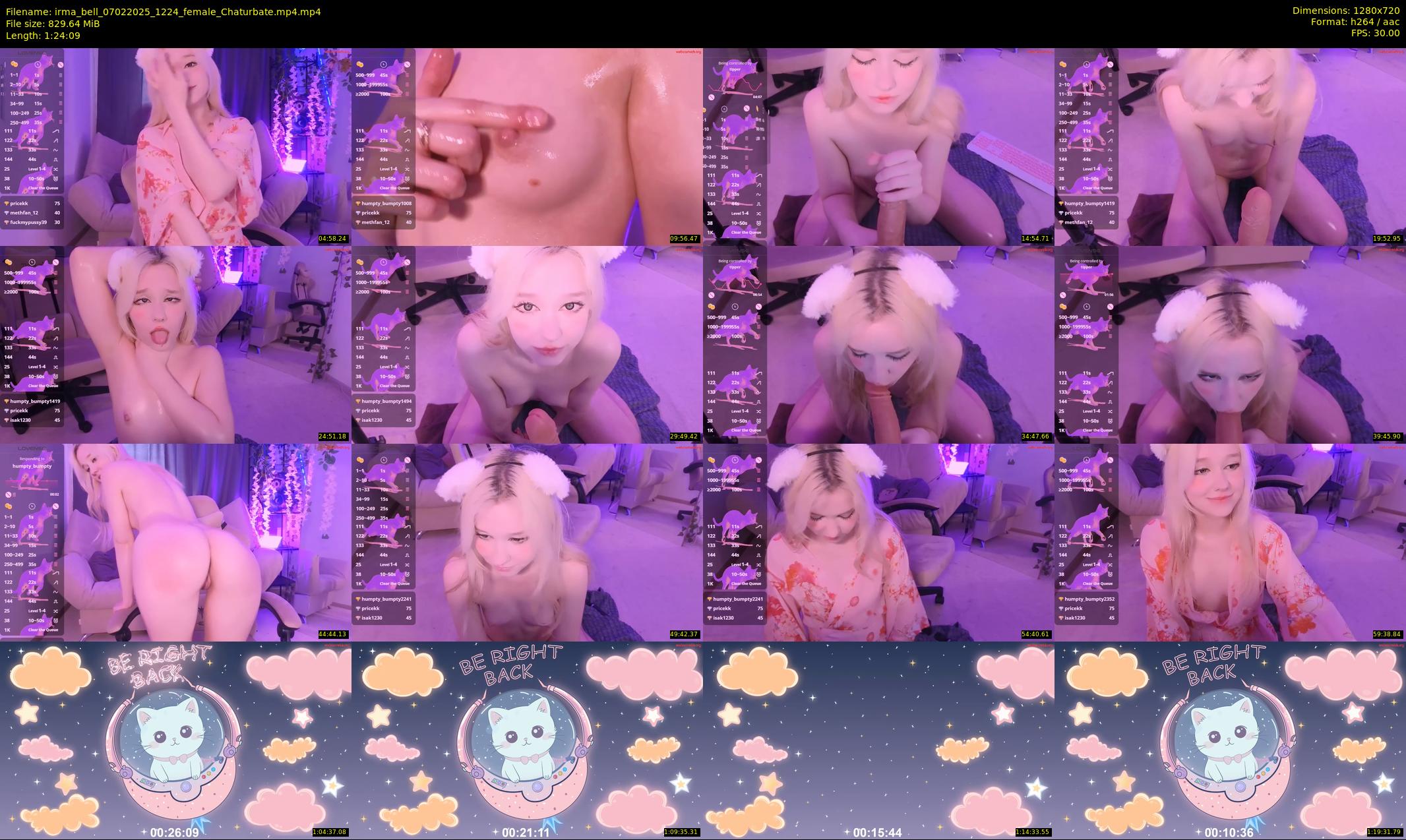 irma_bell — 85 minute Chaturbate female cam show recording, 720p, Feb 7, 2025