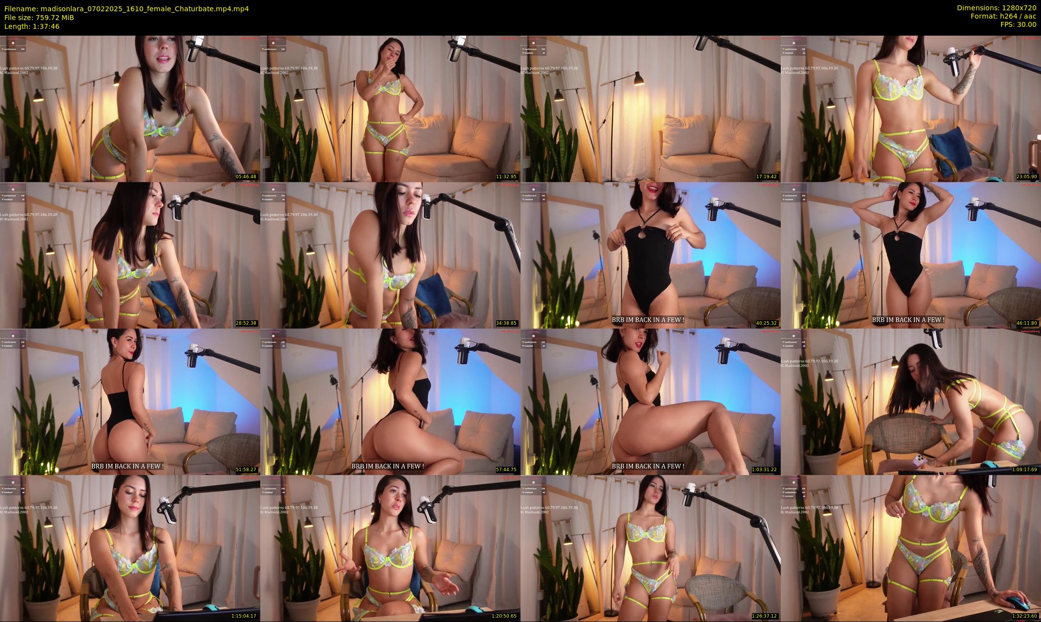 madisonlara — 98 minute Chaturbate female cam show recording, 720p, Feb 7, 2025