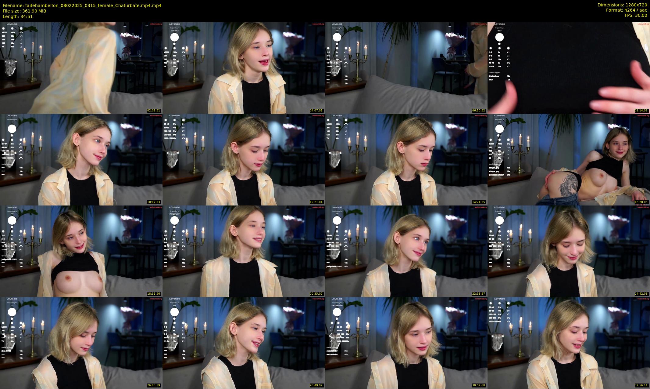 taitehambelton — 35 minute Chaturbate female cam show recording, 720p, Feb 8, 2025