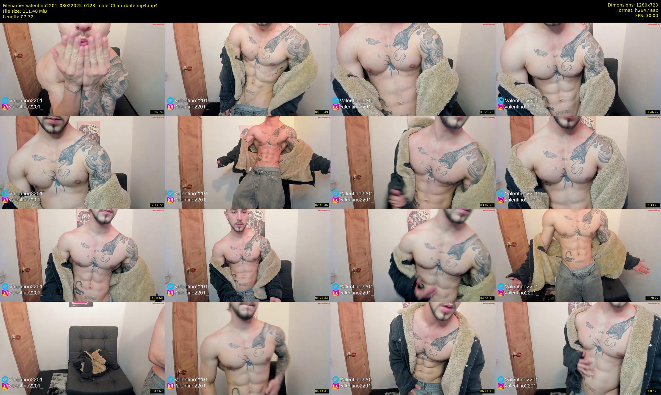 valentino2201 — 8 minute Chaturbate male cam show recording, 720p, Feb 8, 2025