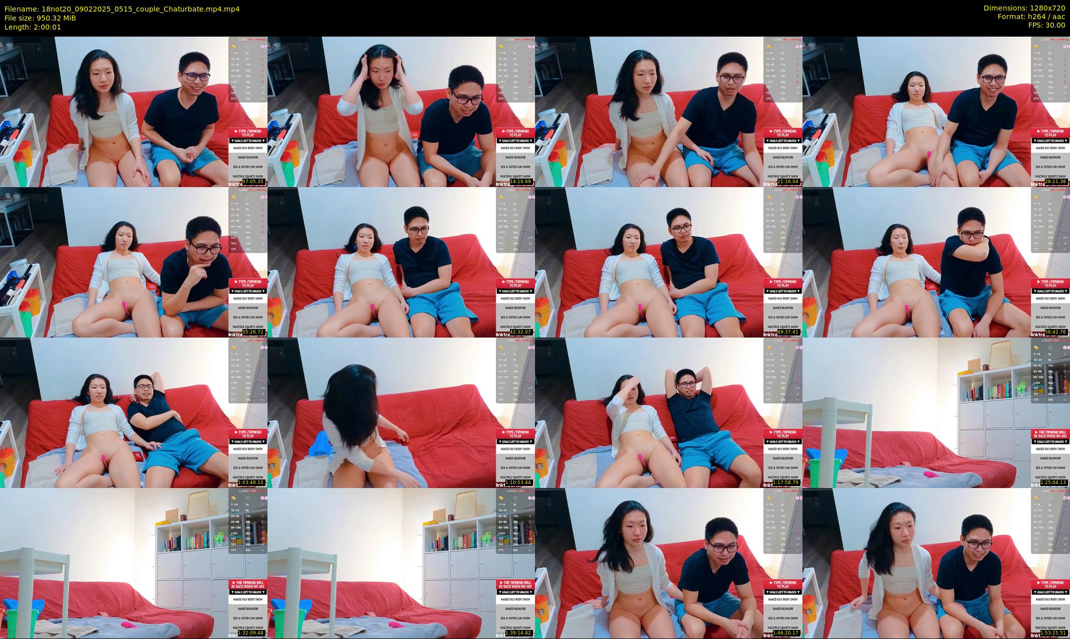 18not20 — 121 minute Chaturbate couple cam show recording, 720p, Feb 9, 2025