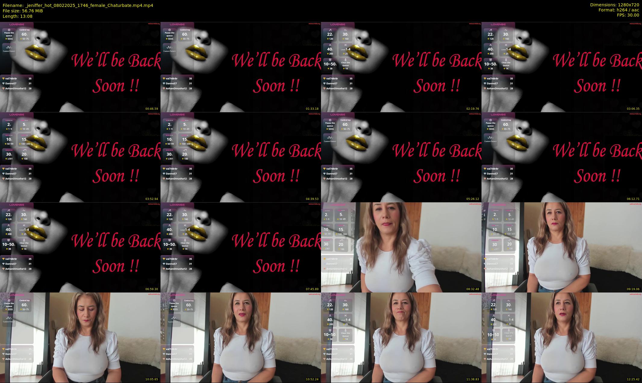 _jeniffer_hot — 14 minute Chaturbate female cam show recording, 720p, Feb 8, 2025