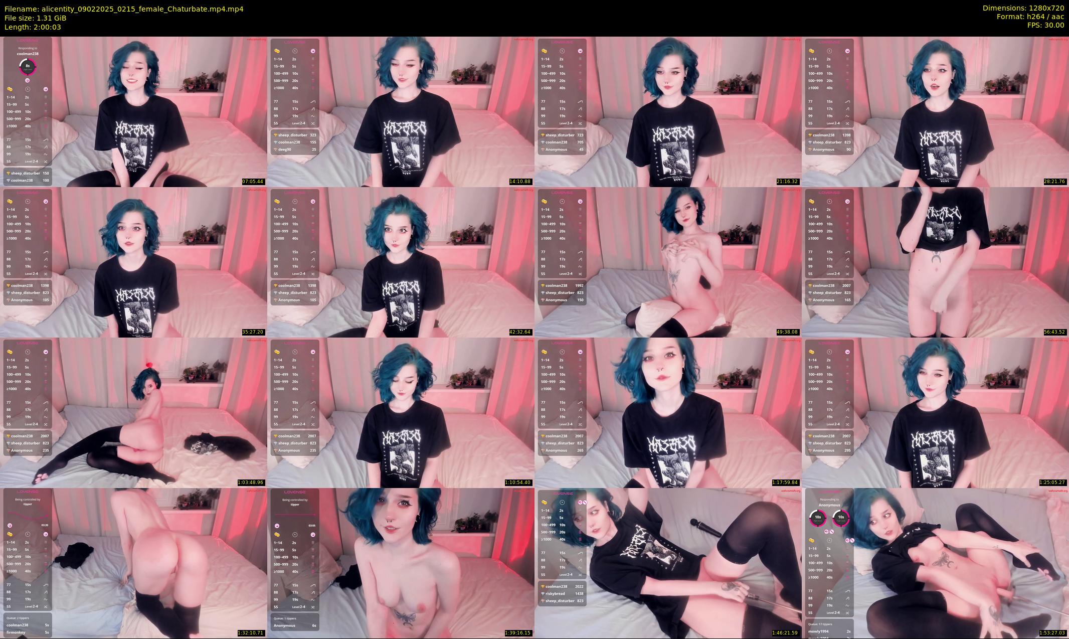 alicentity — 121 minute Chaturbate female cam show recording, 720p, Feb 9, 2025
