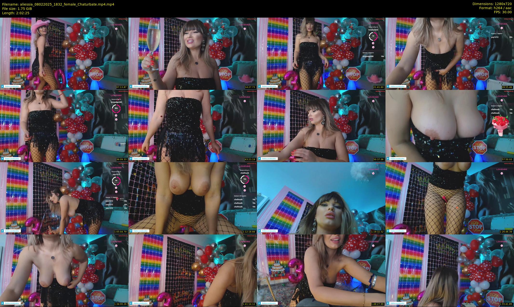 aliessia — 123 minute Chaturbate female cam show recording, 720p, Feb 8, 2025