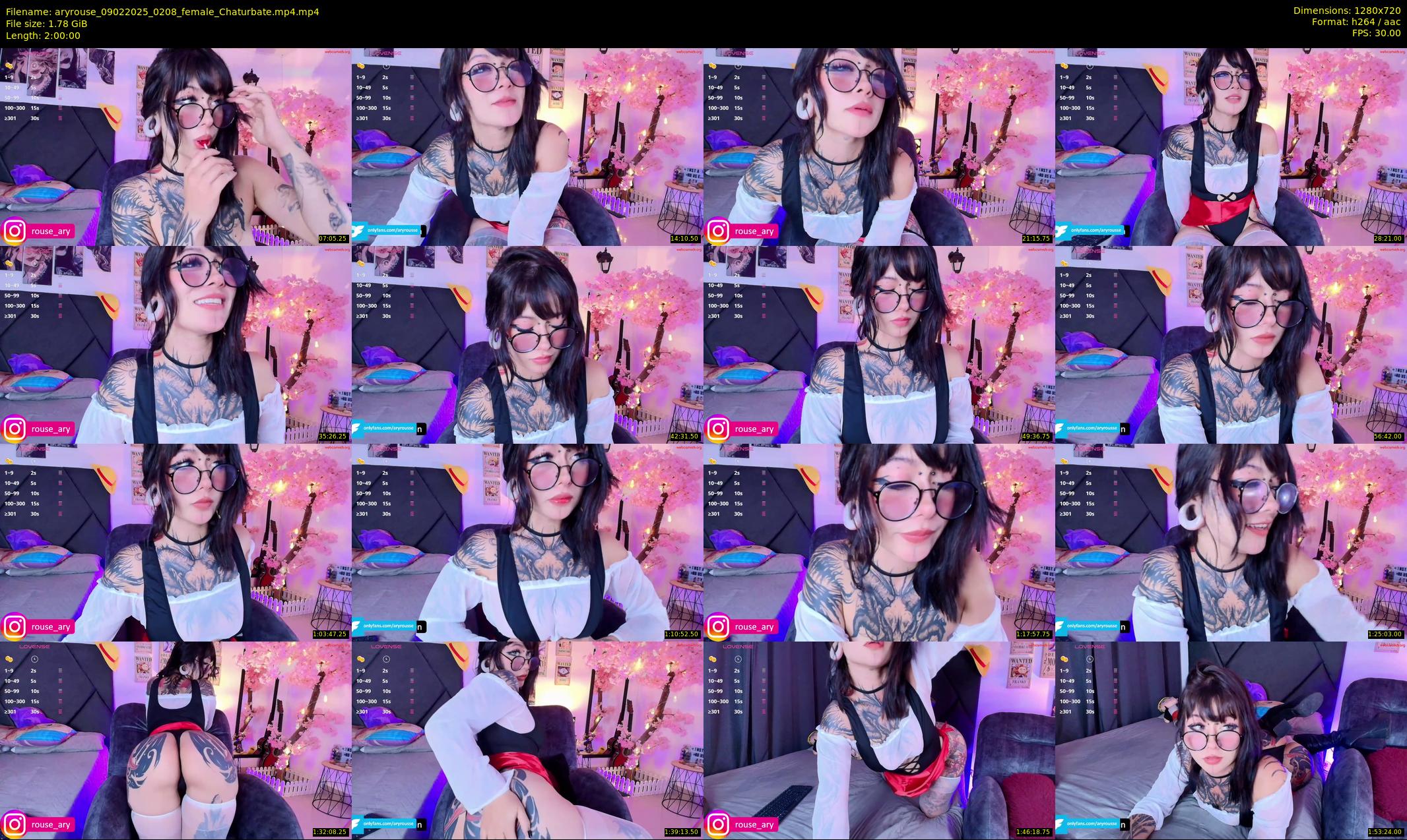 aryrouse — 120 minute Chaturbate female cam show recording, 720p, Feb 9, 2025