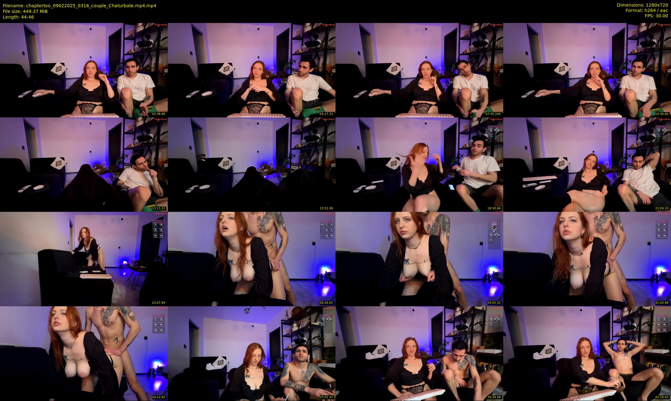 chaptertoo — 45 minute Chaturbate couple cam show recording, 720p, Feb 9, 2025
