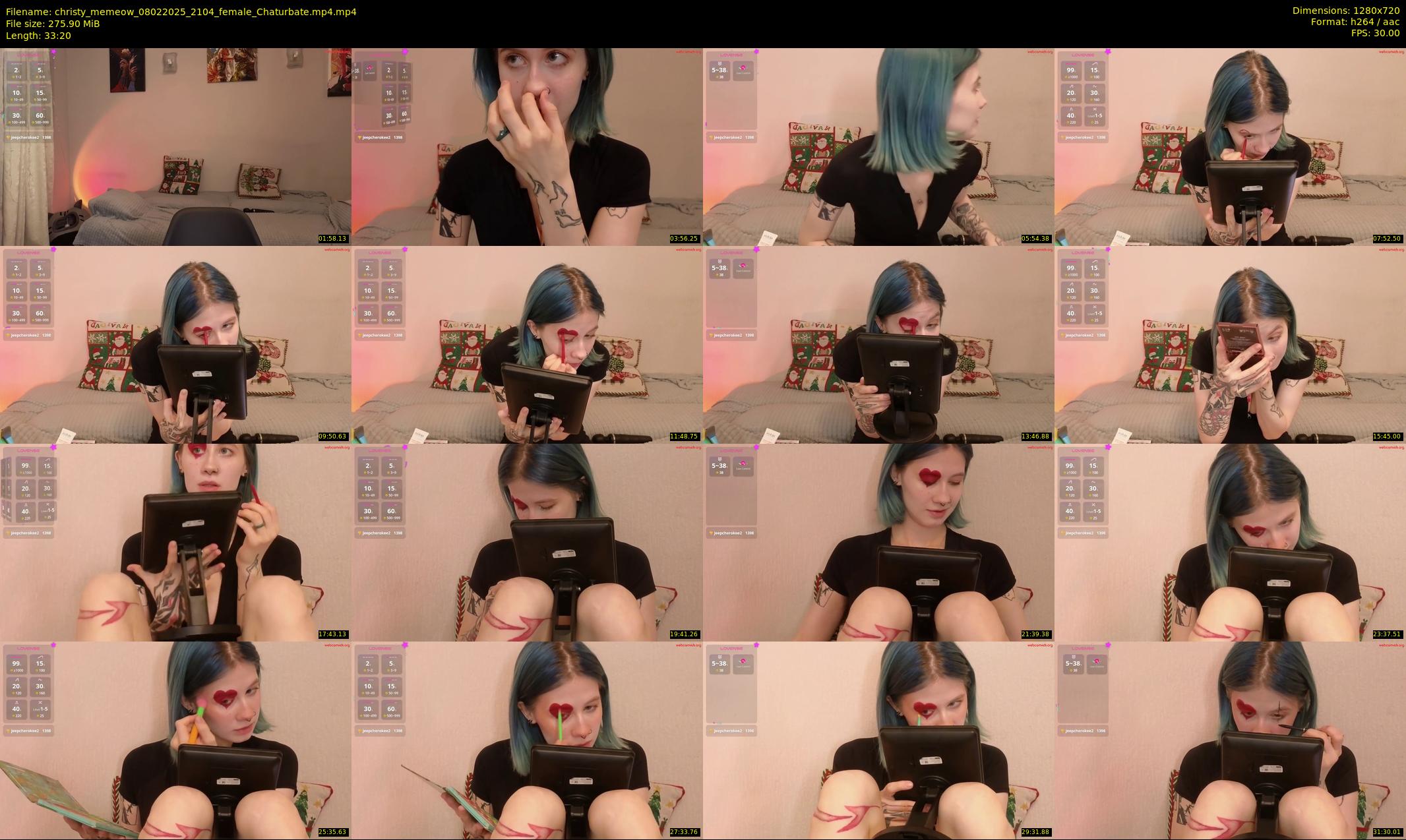 christy_memeow — 34 minute Chaturbate female cam show recording, 720p, Feb 8, 2025