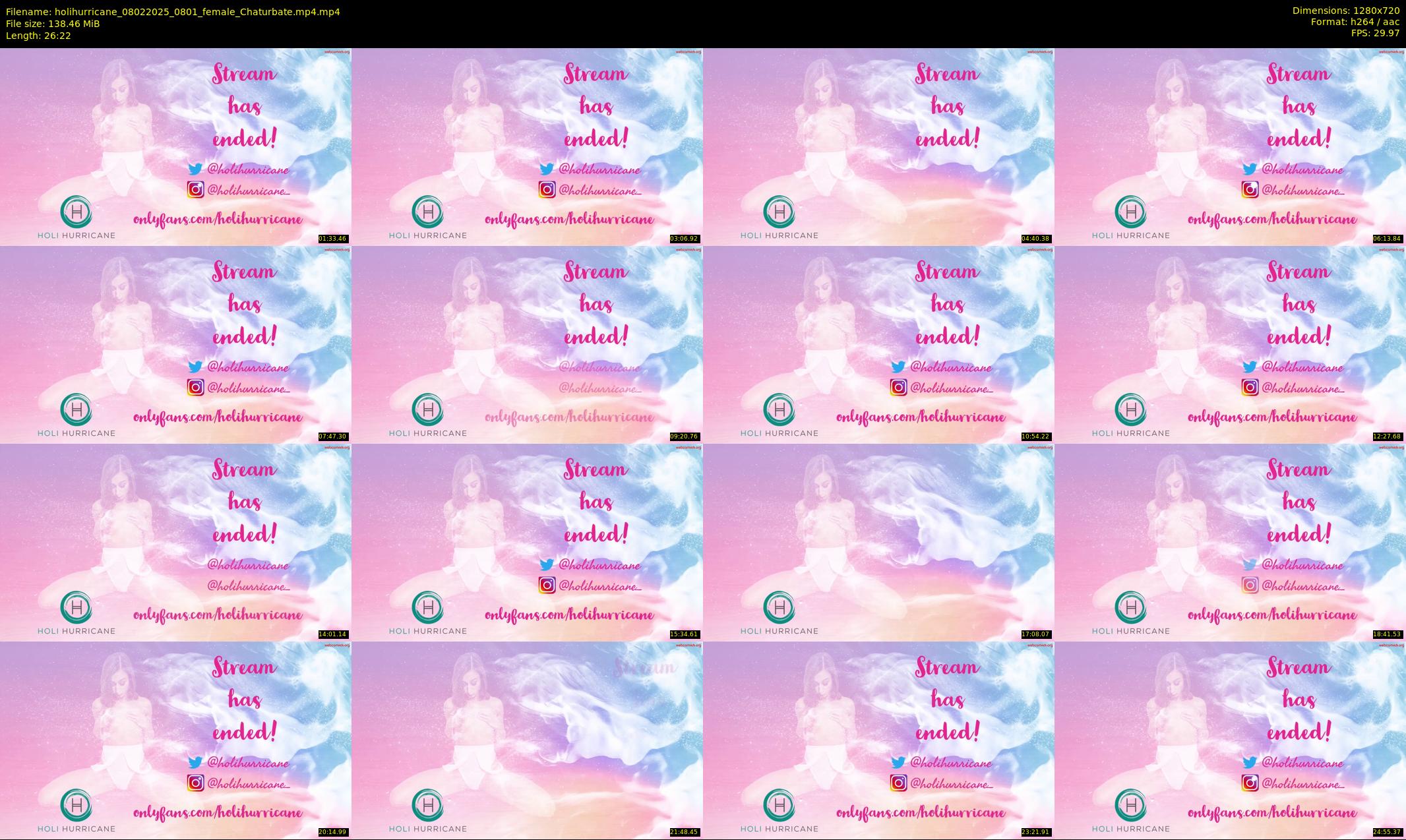 holihurricane — 27 minute Chaturbate female cam show recording, 720p, Feb 8, 2025